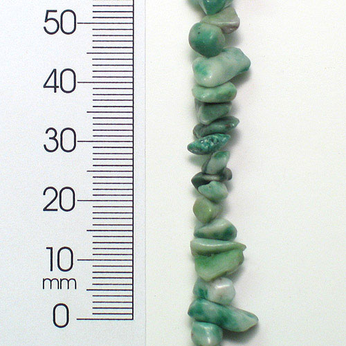 Green Spot Jade Chips 3/8" Strand - Natural Green Spot Jade Beads