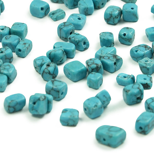 Synthetic Turquoise Chips (8" Strand x 3) - Natural Synthetic Turquoise Beads
