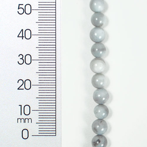 Tinted Shell Round 2x8" Strand - Gray Shell & Pearl Beads