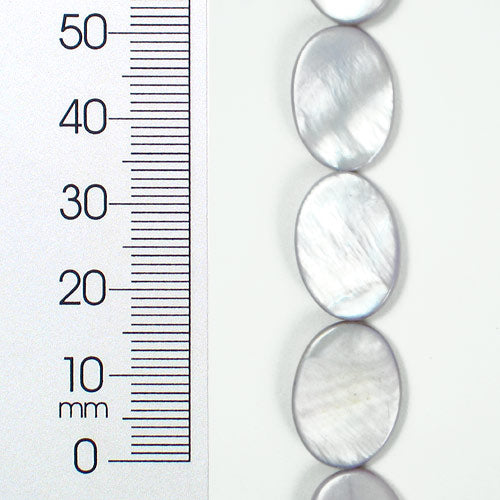 Tinted Shell 10x17mm Oval Gray 2x8" - Natural Shell & Pearl Beads