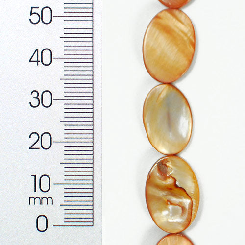 Tinted Shell 10x17mm Oval Beige 2x8" - Natural Shell & Pearl Beads