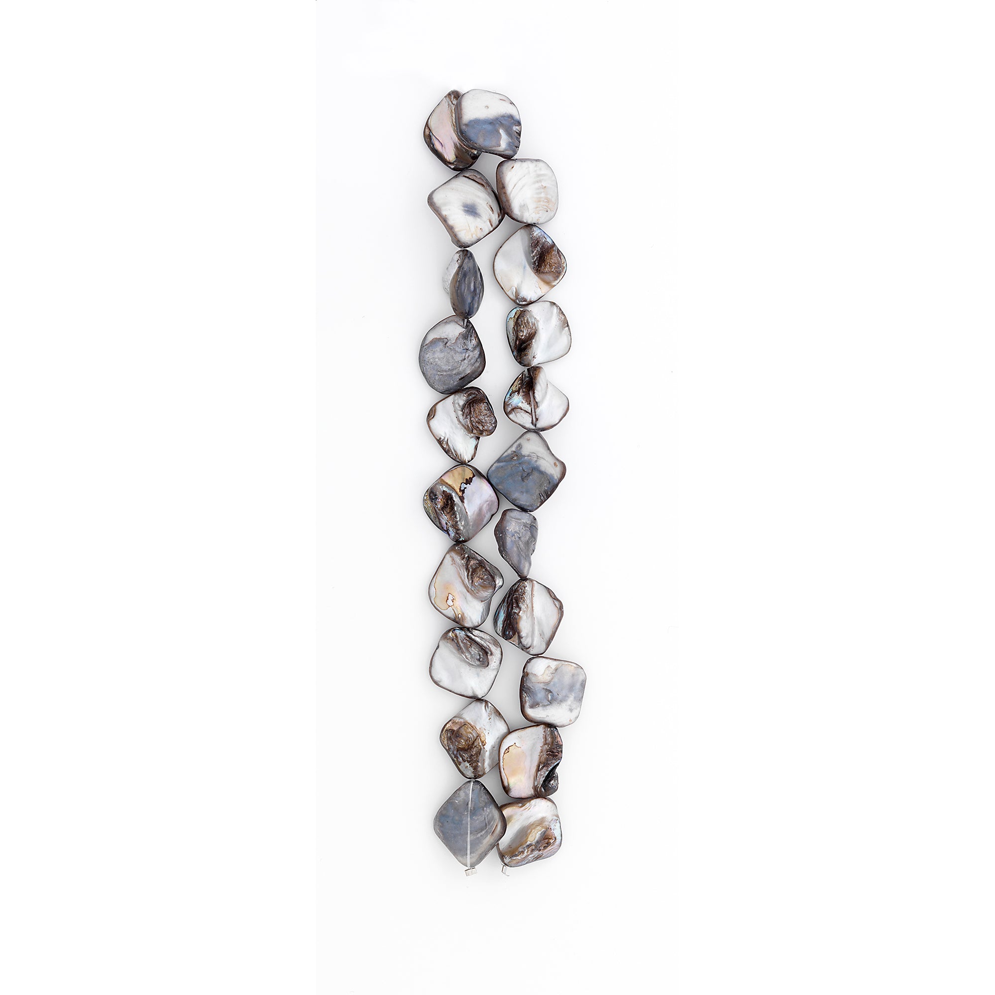 Sea Shell Chunky Beads 12mm-18mm on 16" Strand (20-22 bds) Gray - Natural Shell & Pearl Beads