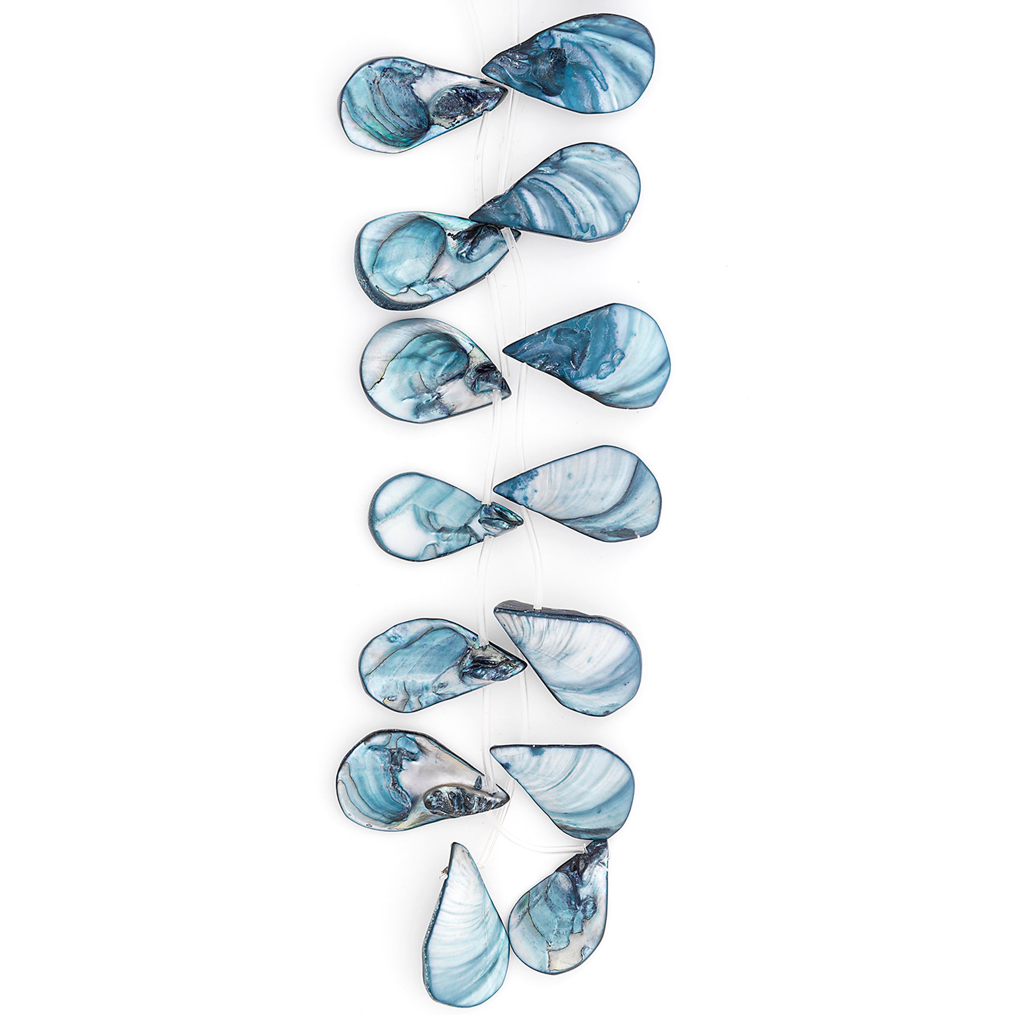 Sea Shell Hand Crafted Fan/Drop Shape Beads/Pandants - Natural Shell & Pearl Beads