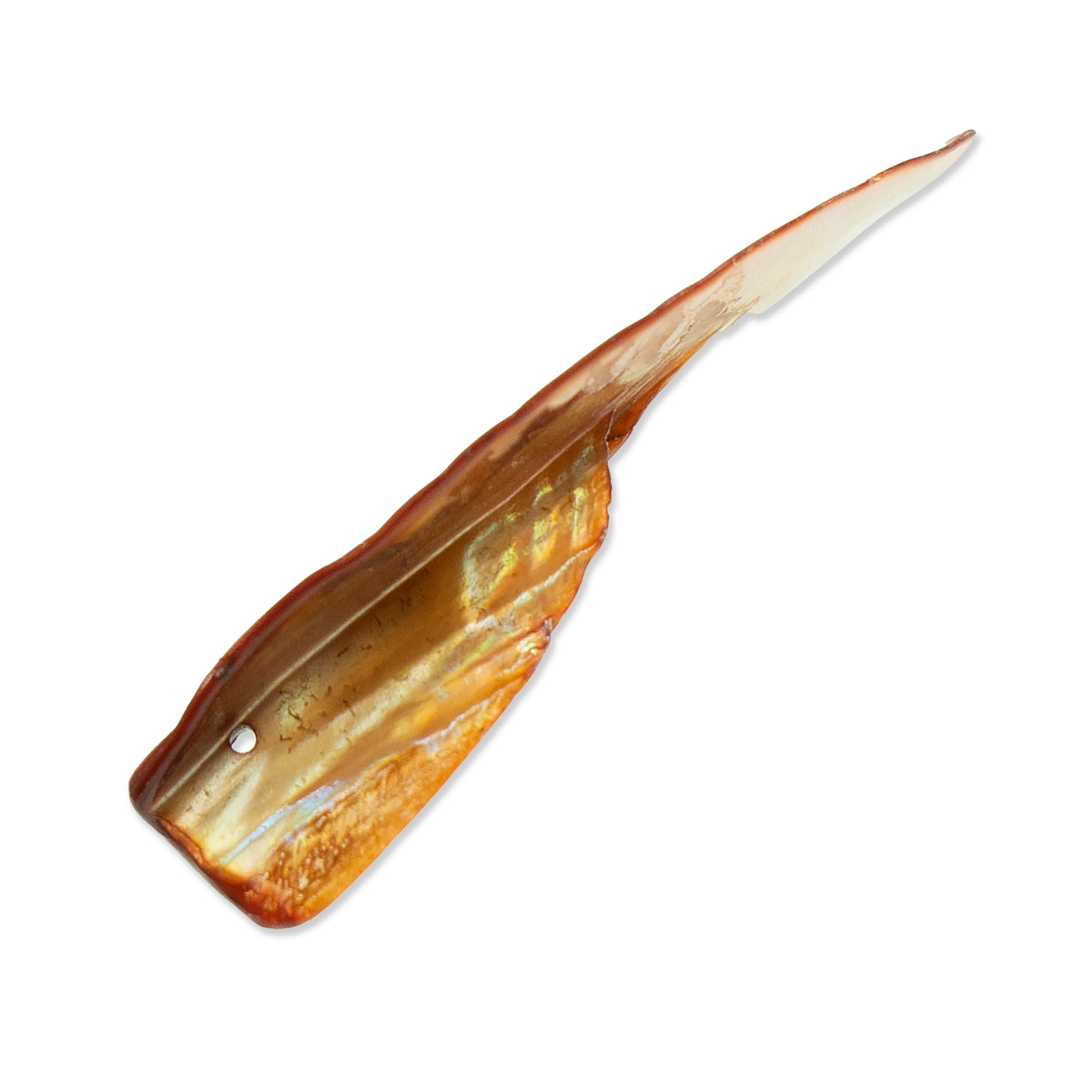 Sea Shell Hand Crafted Leaf Shape 14 Beads (15 x 45mm) - Beige - Natural Shell & Pearl Beads