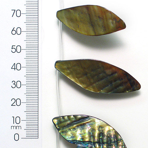 Sea Shell Hand Crafted Leaf Shape 15mm x 45mm Beads (16 pcs) - Natural Shell & Pearl Beads