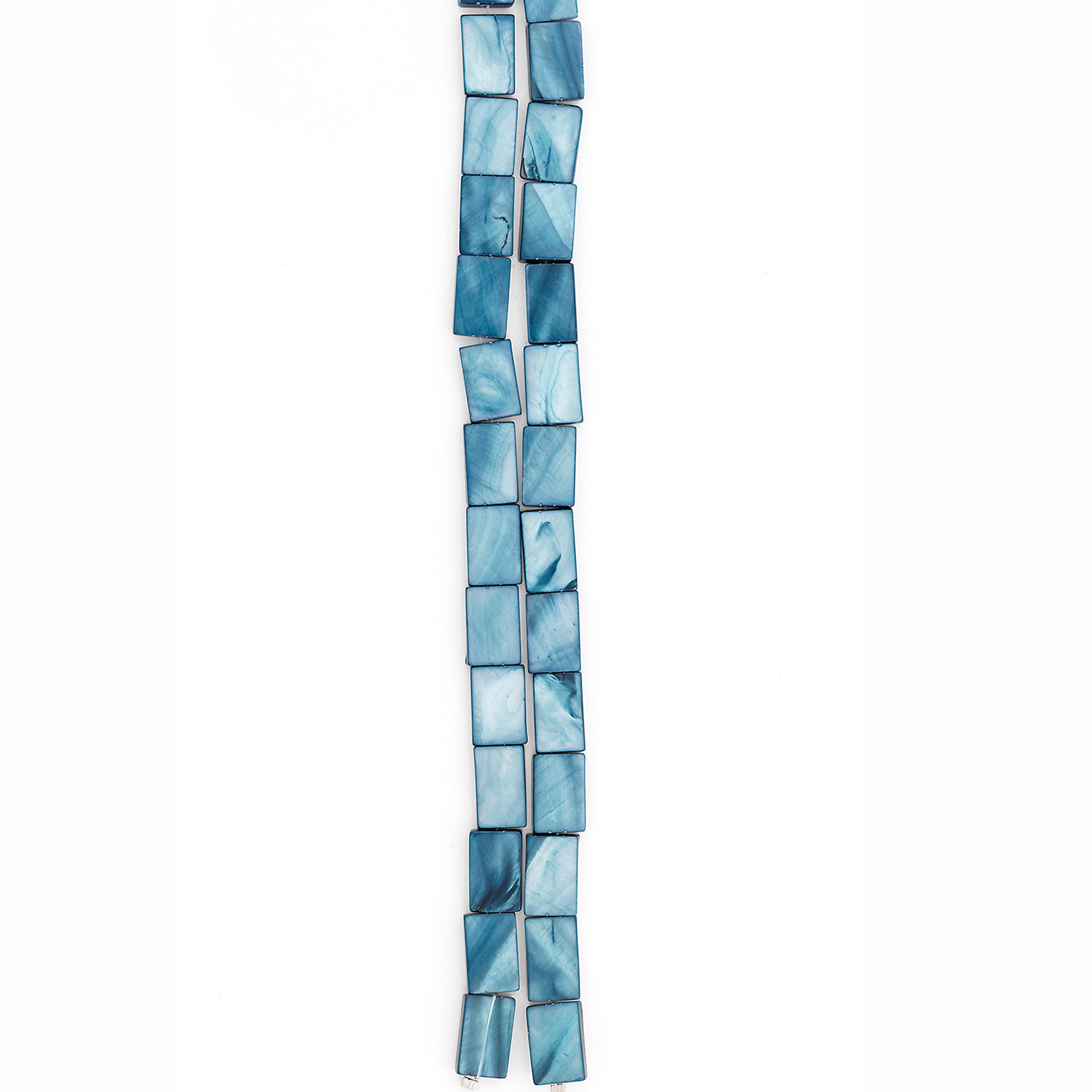 Sea Shell 10mm x15mm Hnad Crafted Beads (28 pcs) - Blue Shell & Pearl Beads