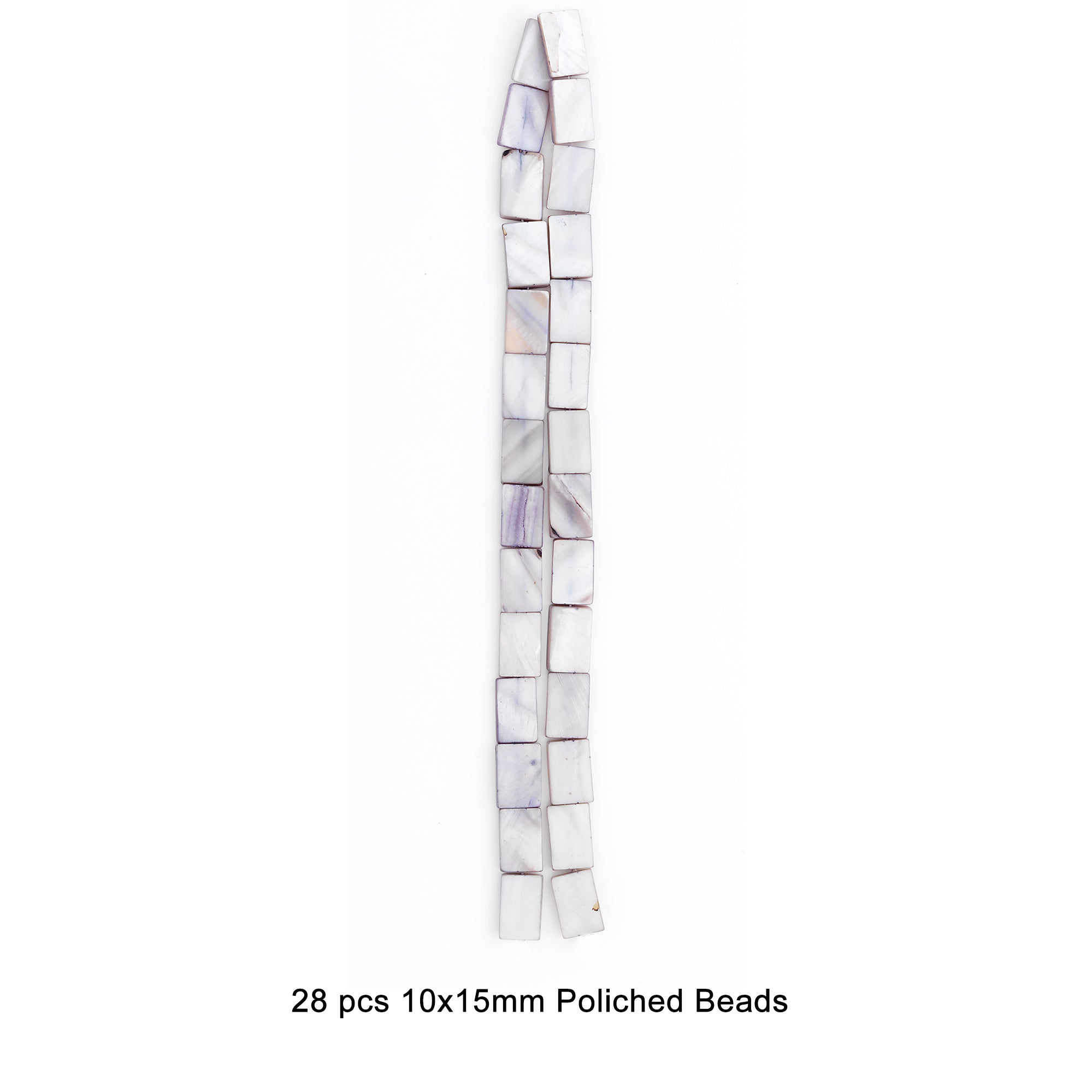 A 16" Strand of Gray Tinted Shell Beads 9x15mm Shell & Pearl Beads
