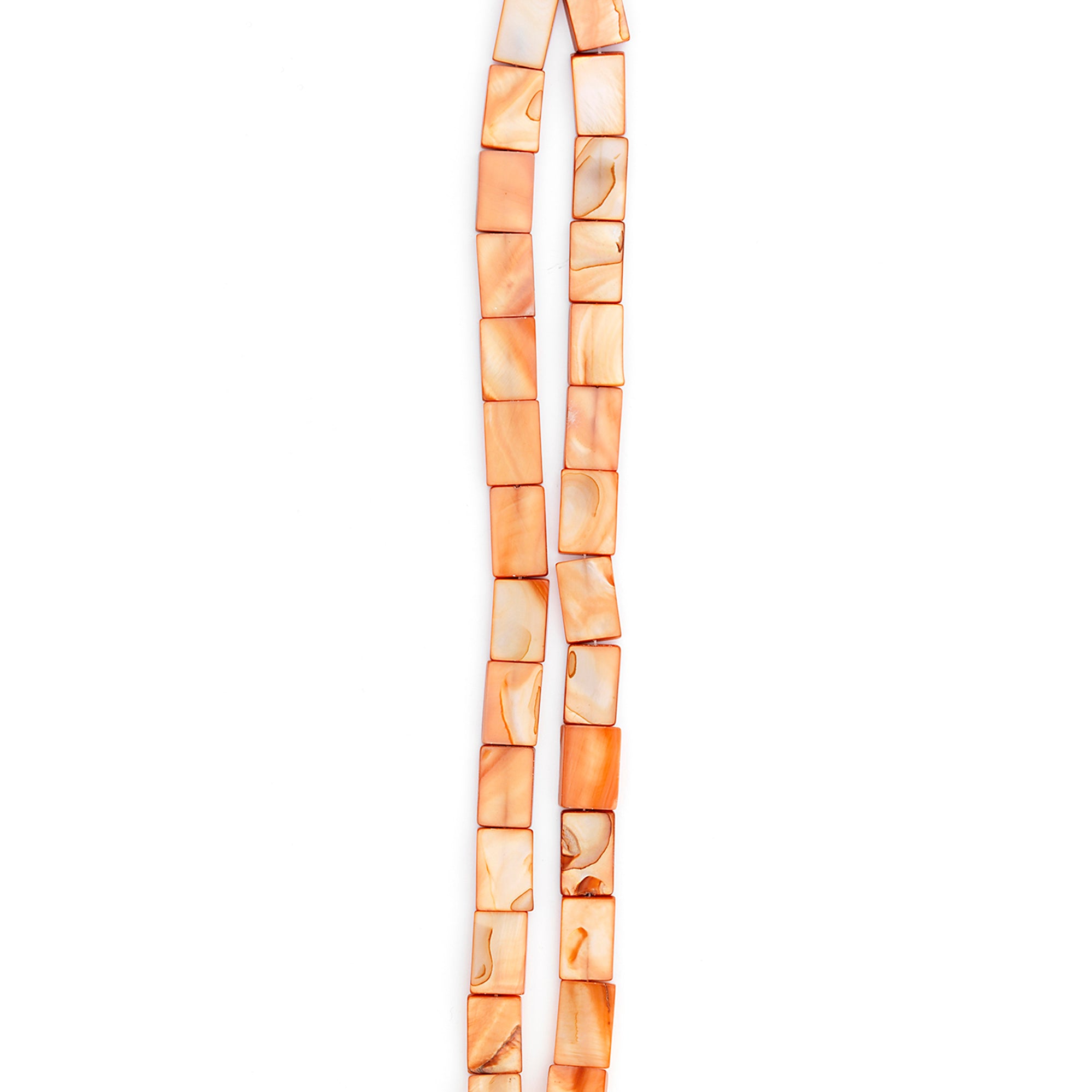 Tinted Rectangular Shells 8 in Strand Pack of 2 - Natural Shell & Pearl Beads
