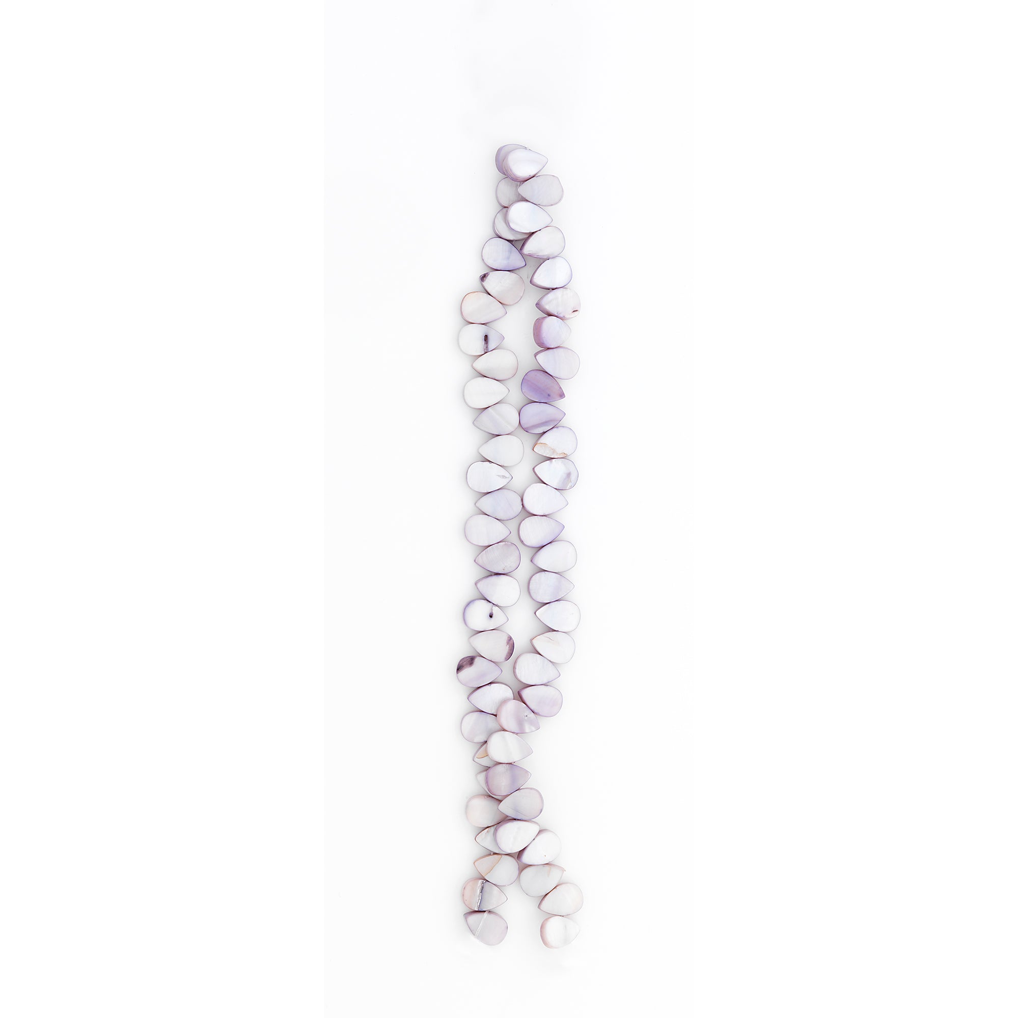 A 16" Strand Of Gray Tinted Shell 8x10mmTeardrop Beads Shell & Pearl Beads