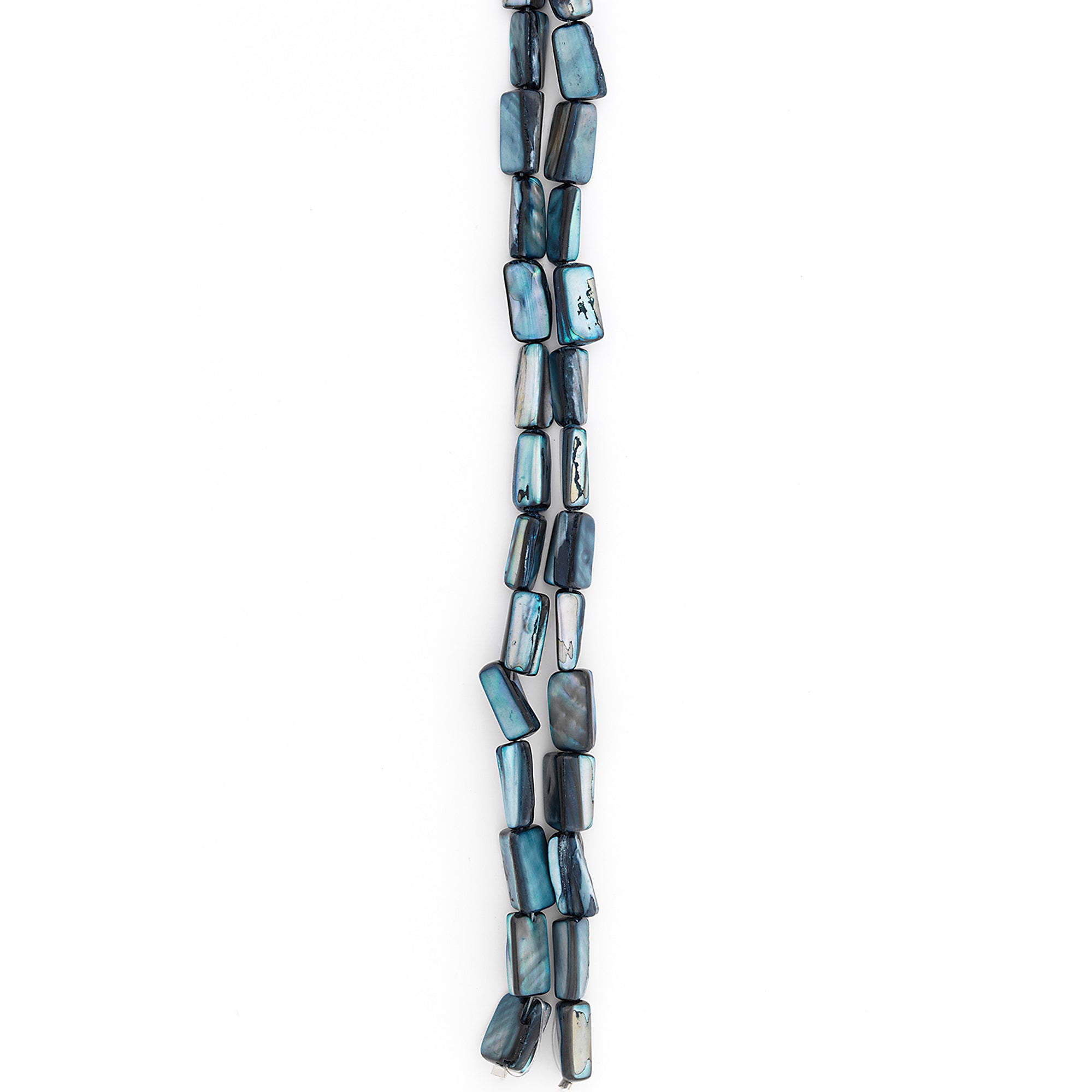 Sea Shell 5-12 mm Tubular Beads 16" Strand (28 beads) Gray - Blue Multi Shell & Pearl Beads