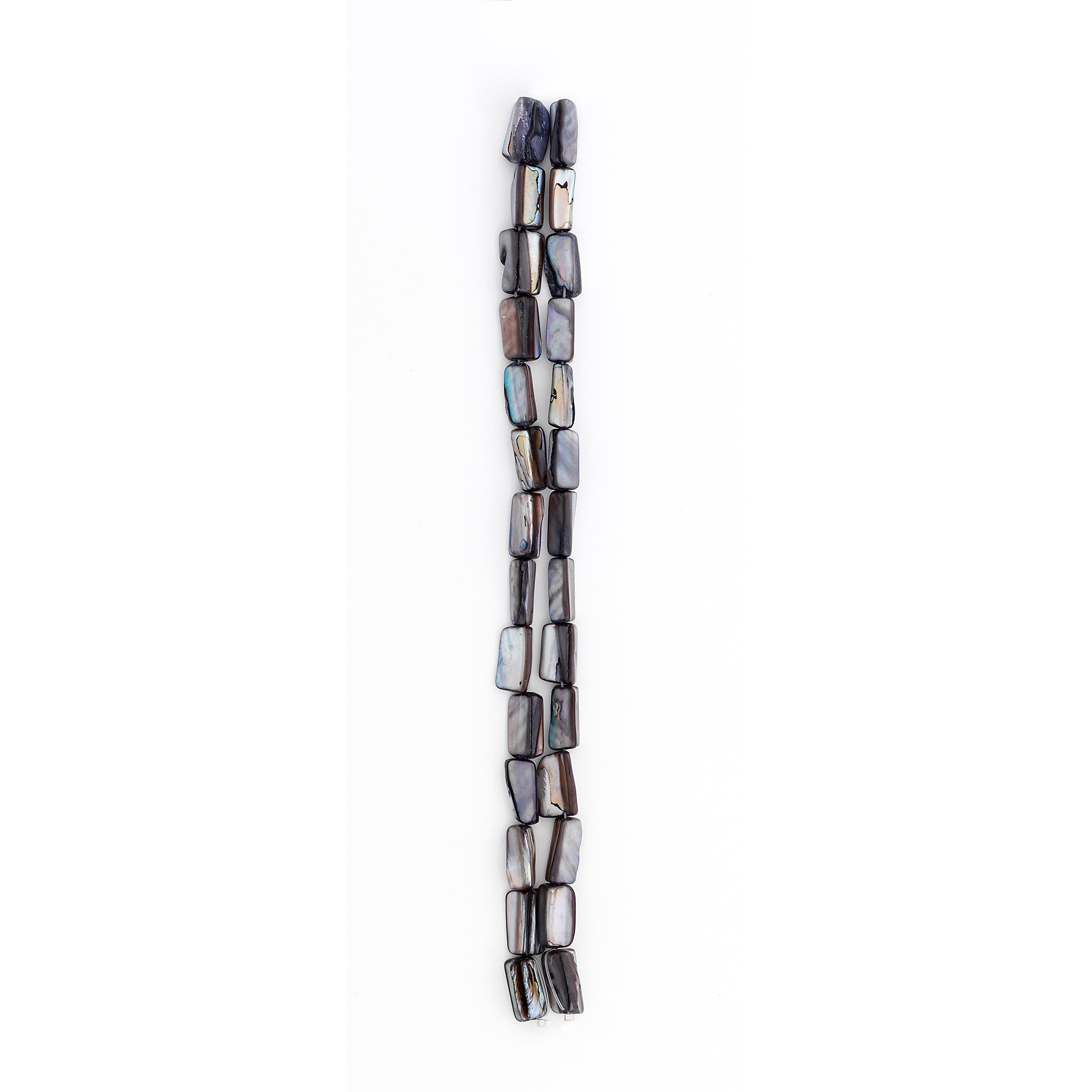 Sea Shell 5-12 mm Tubular Beads 16" Strand (28 beads) Gray - Gray Multi Shell & Pearl Beads