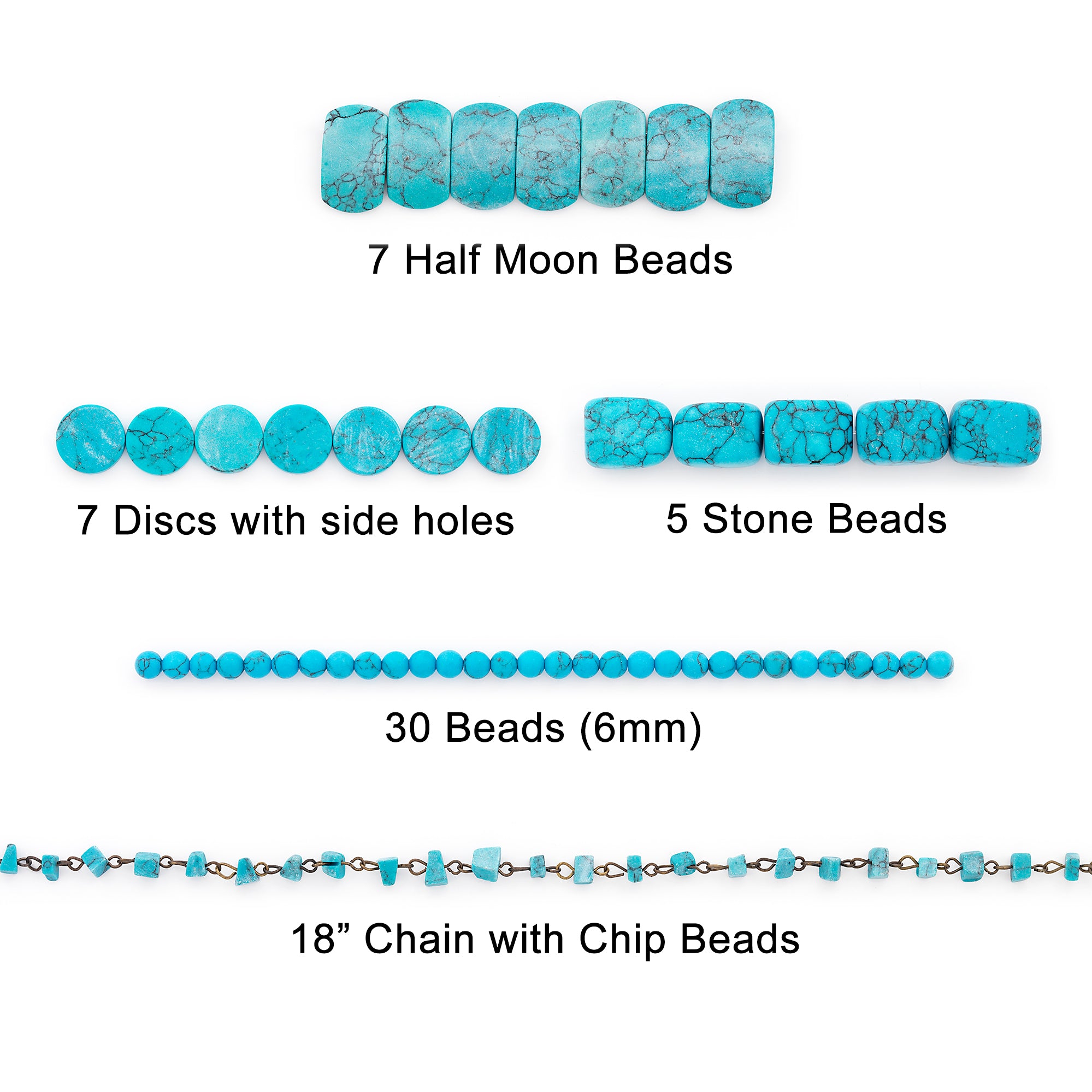 Turquoise Gemstone Bead Collection for Jewelry Making Value Pack - Blue Jewelry Beads