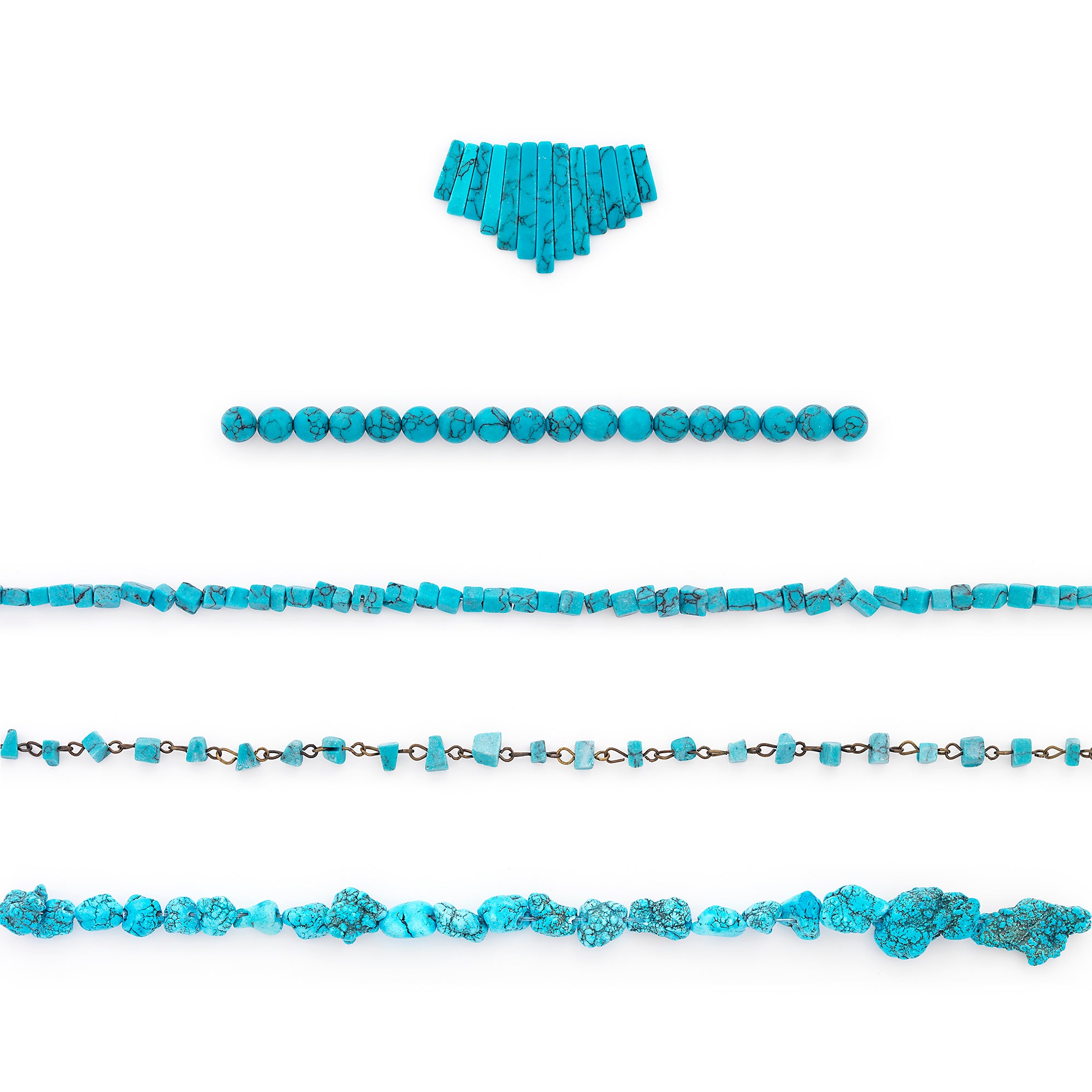 Turquoise Gemstone Bead Assortment Collection for Jewelry Making Value Pack - Blue Jewelry Beads