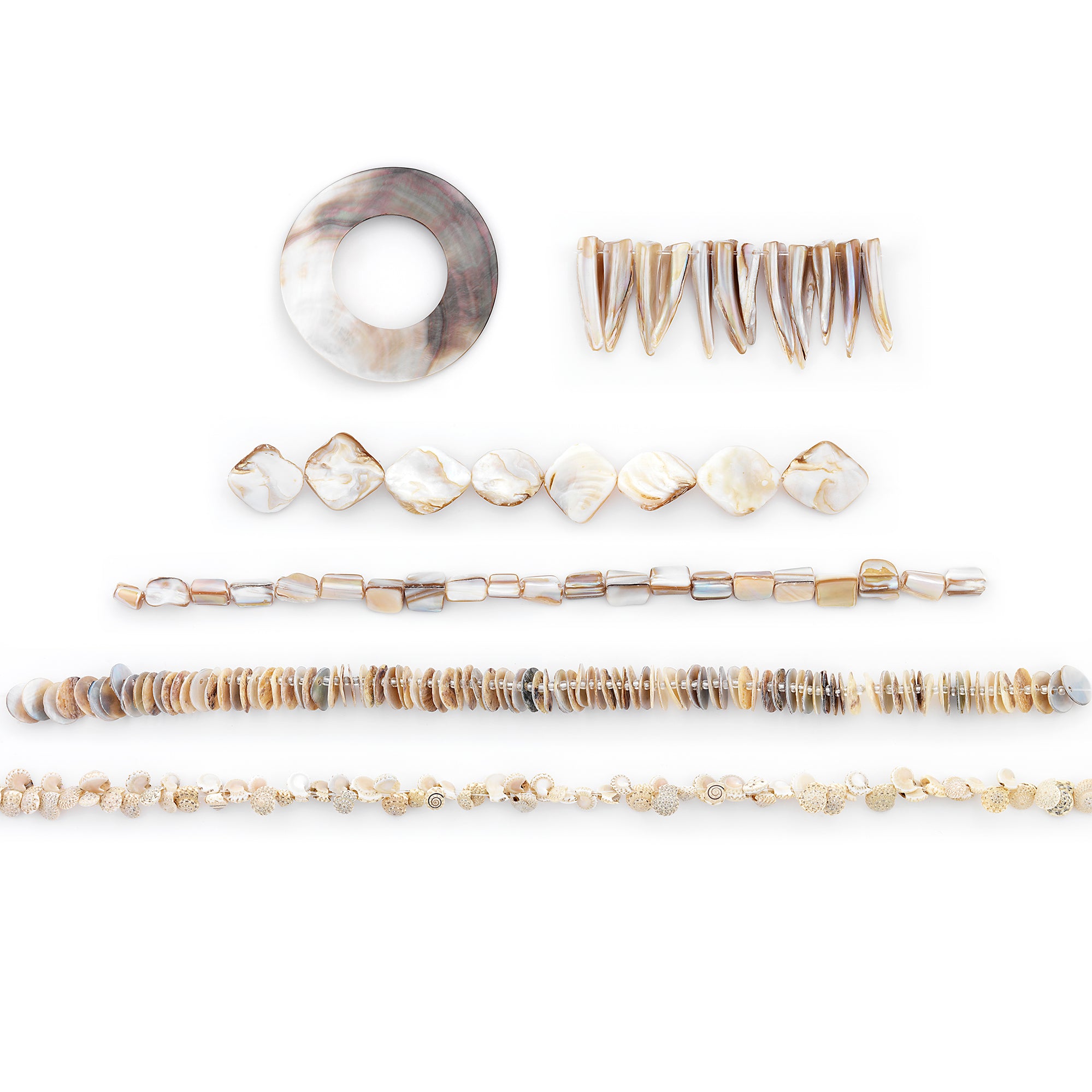 Niamh Collection of Shell Beads Value Pack - Gray Shell & Pearl Beads