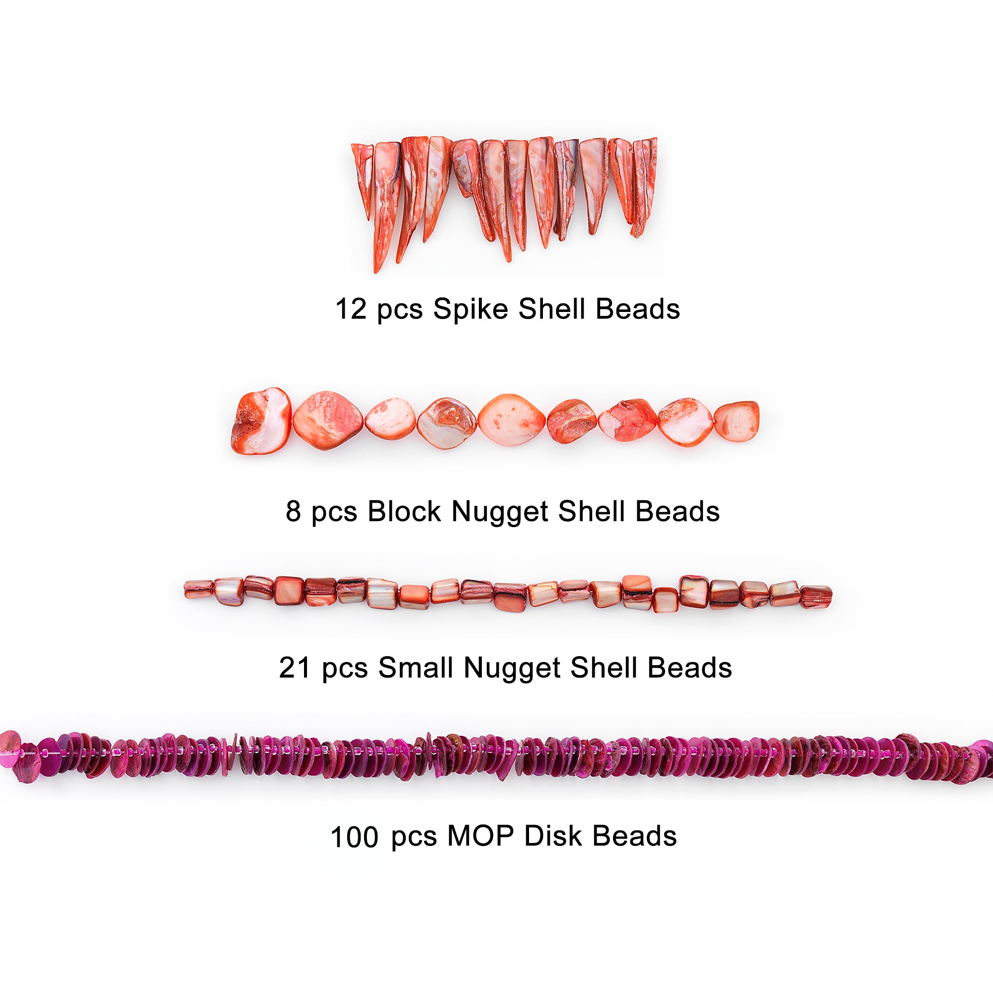 Sasha Collection of Shell Beads Value Pack - Pink Shell & Pearl Beads