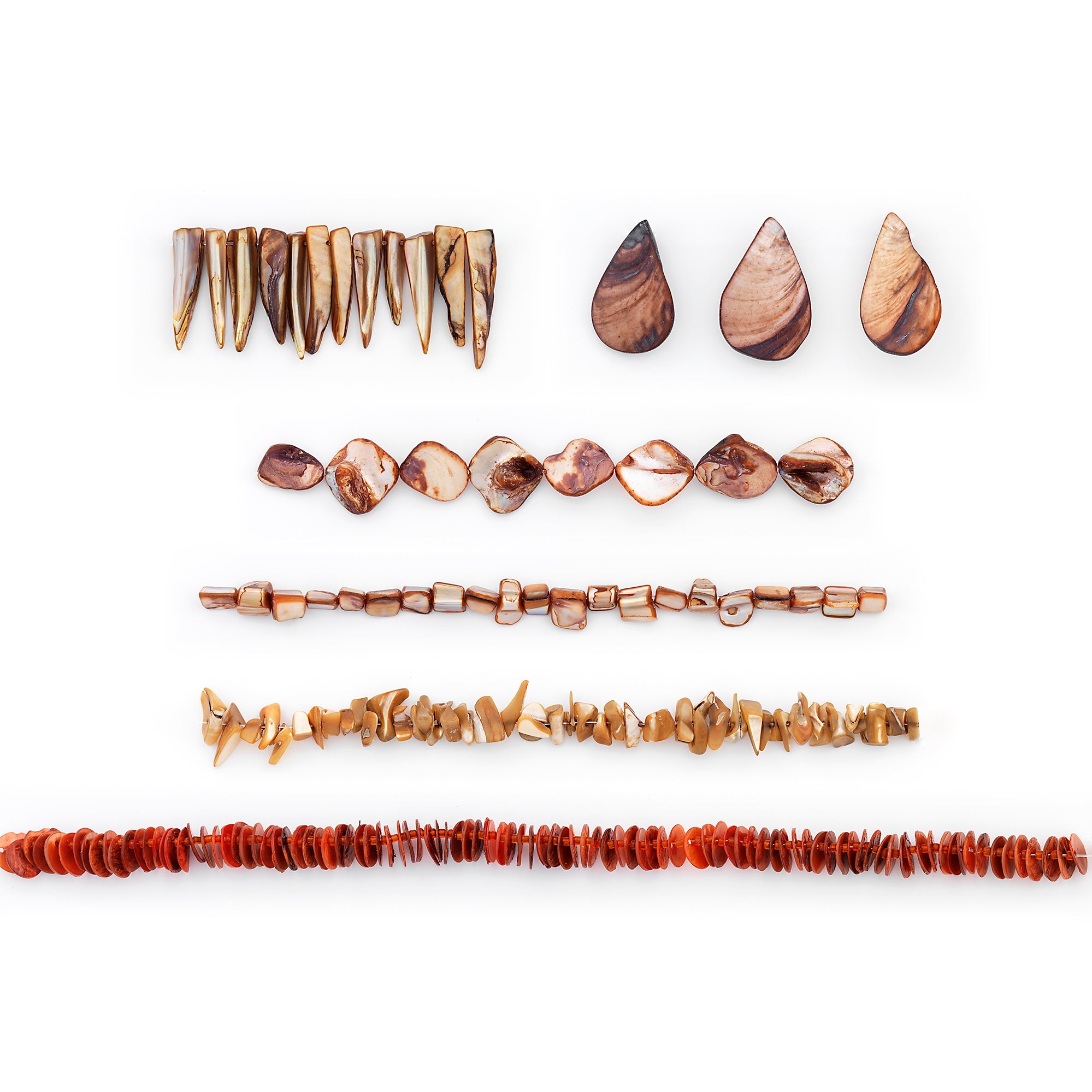 Ines Collection of Shell Beads Value Pack - Amber Shell & Pearl Beads