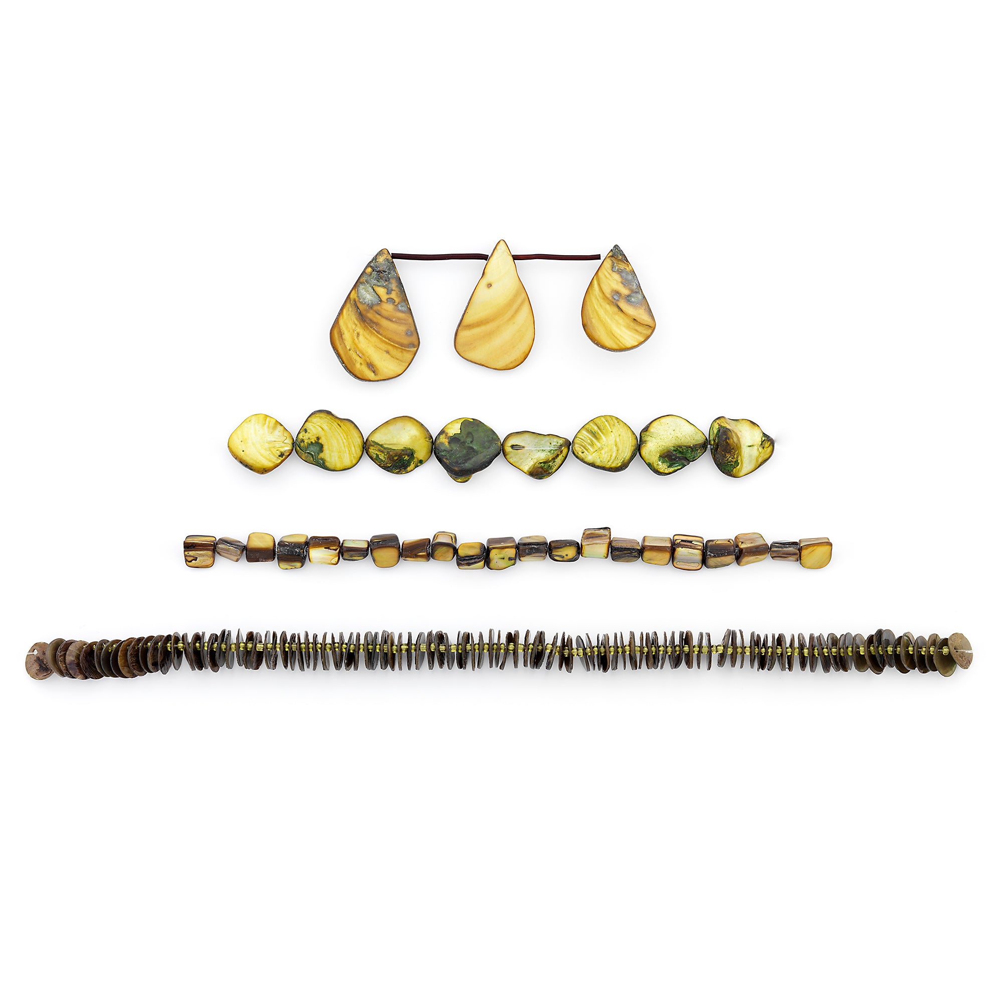Debbie Collection of Shell Beads Value Pack - Green Shell & Pearl Beads