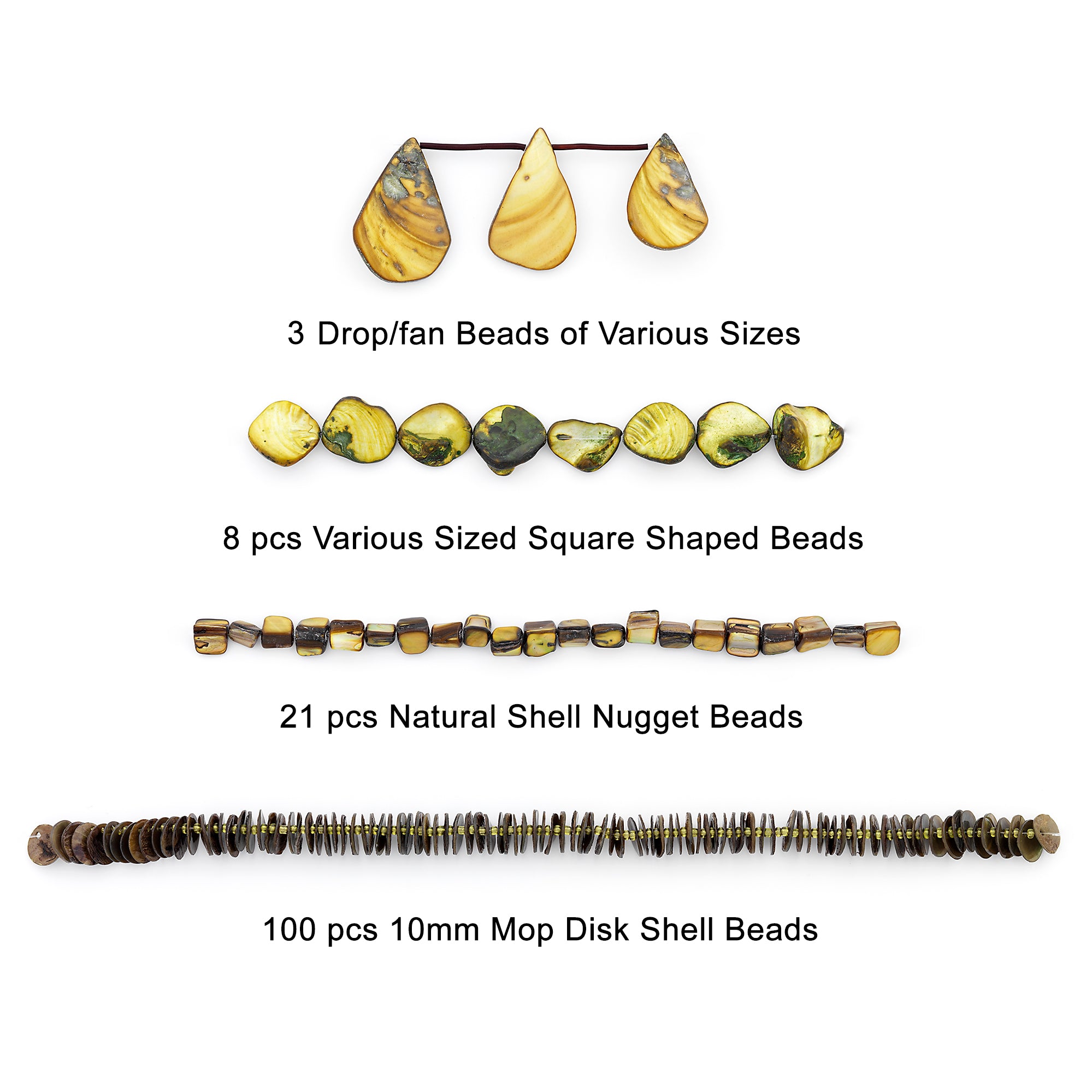Debbie Collection of Shell Beads Value Pack - Green Shell & Pearl Beads