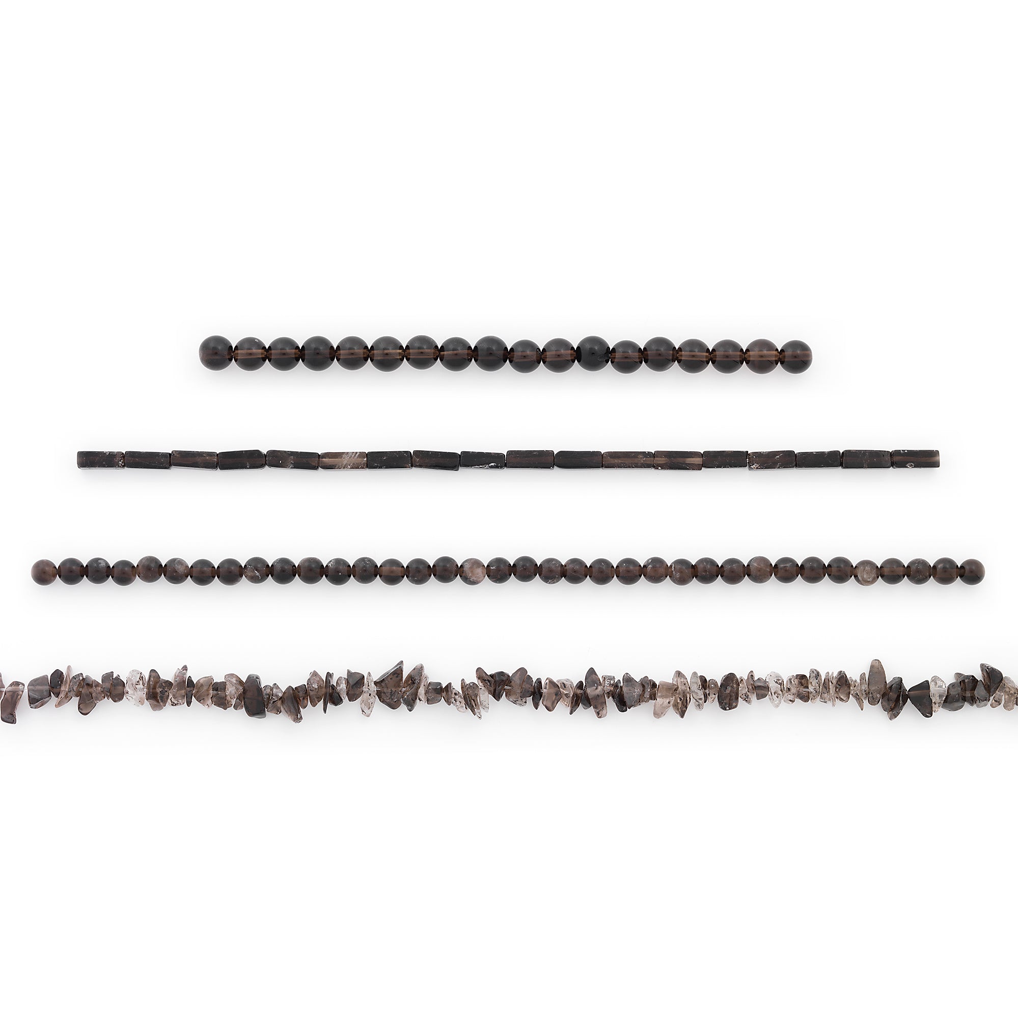 Smoky Quartz Natiral Gemstone Beads Collection Value Pack - Dark Brown Jewelry Beads