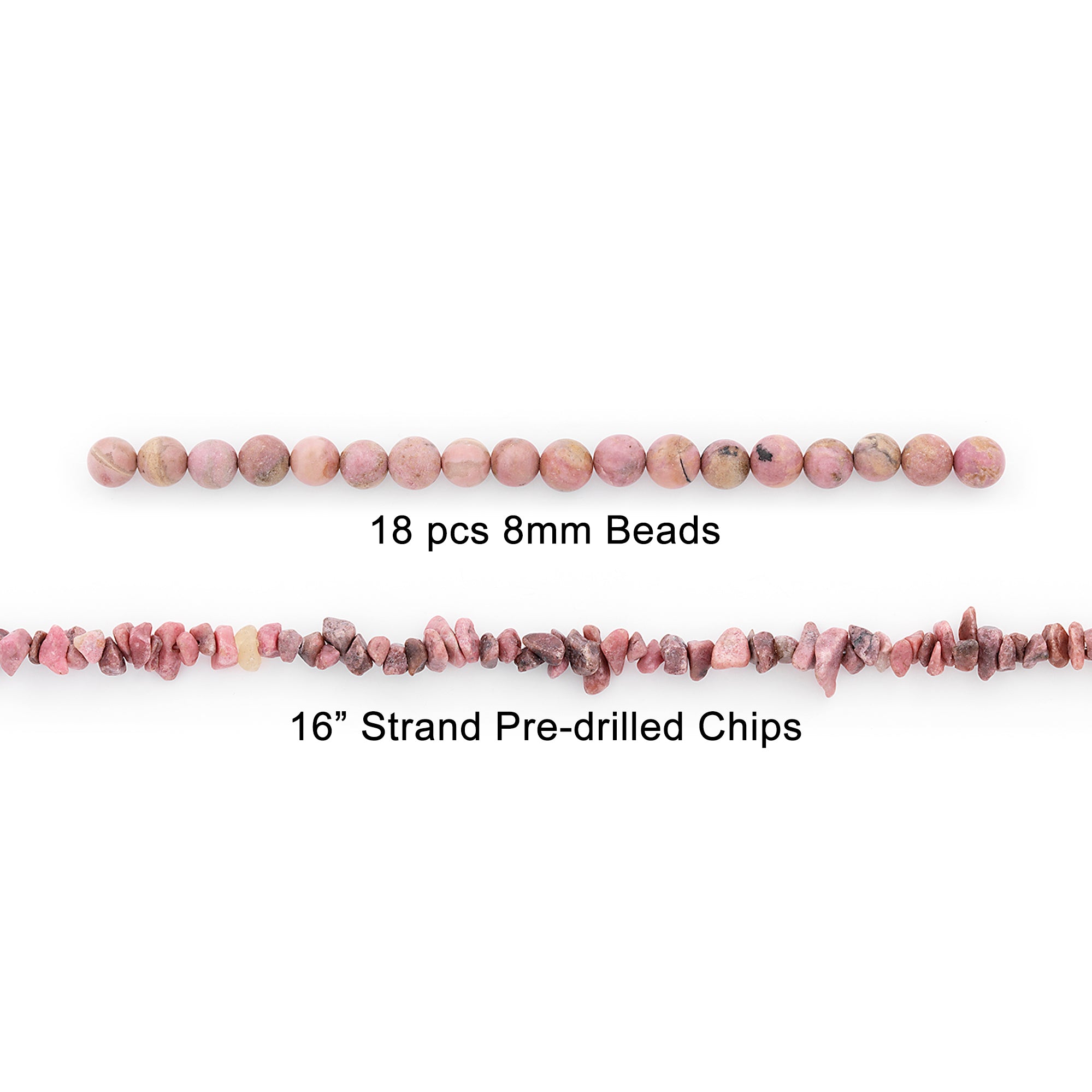 Rhodonite Natural Gemstone Beads Collection Value Pack - Pink Jewelry Beads