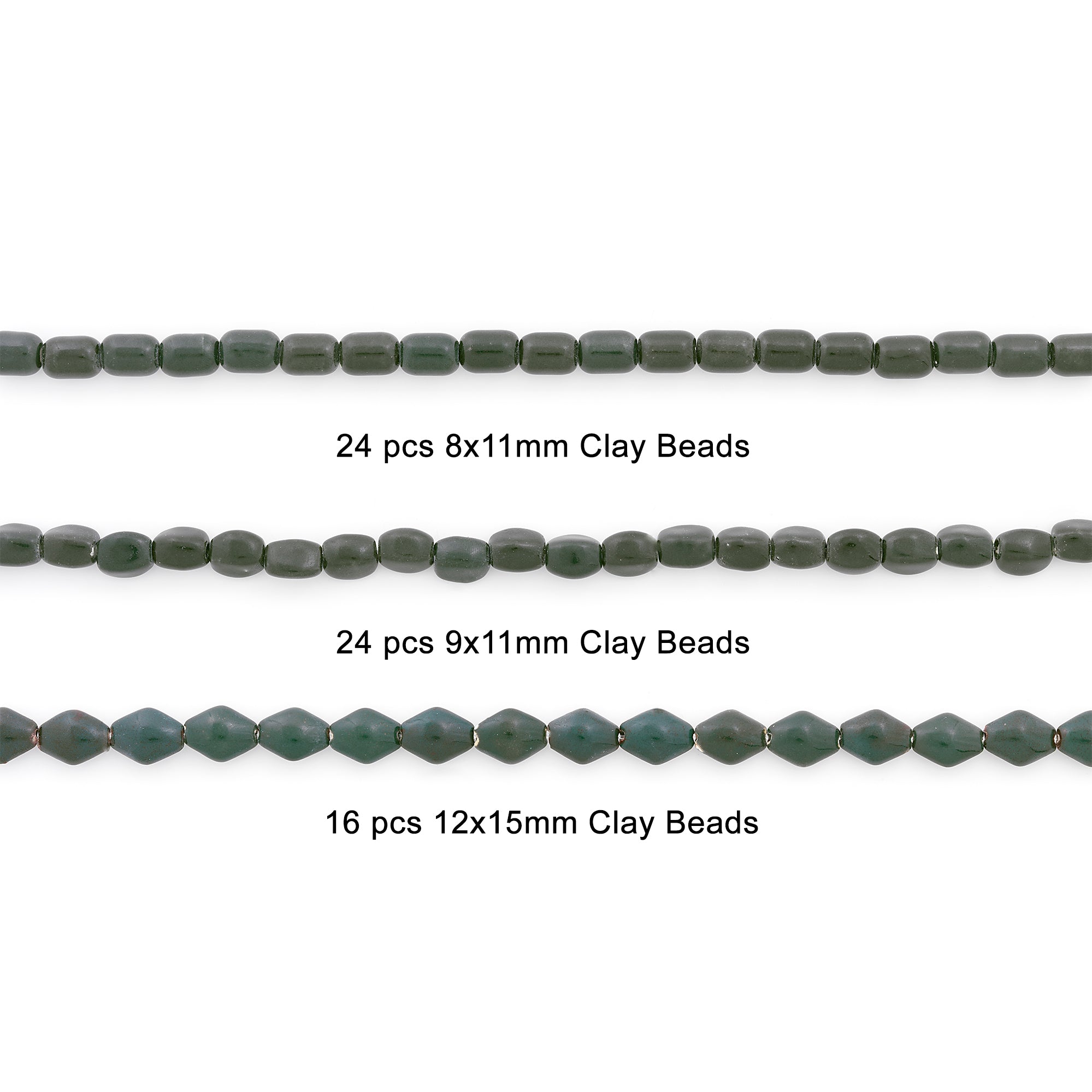 Sashka Clay Beads Collection Value Pack - Dark Green Jewelry Beads