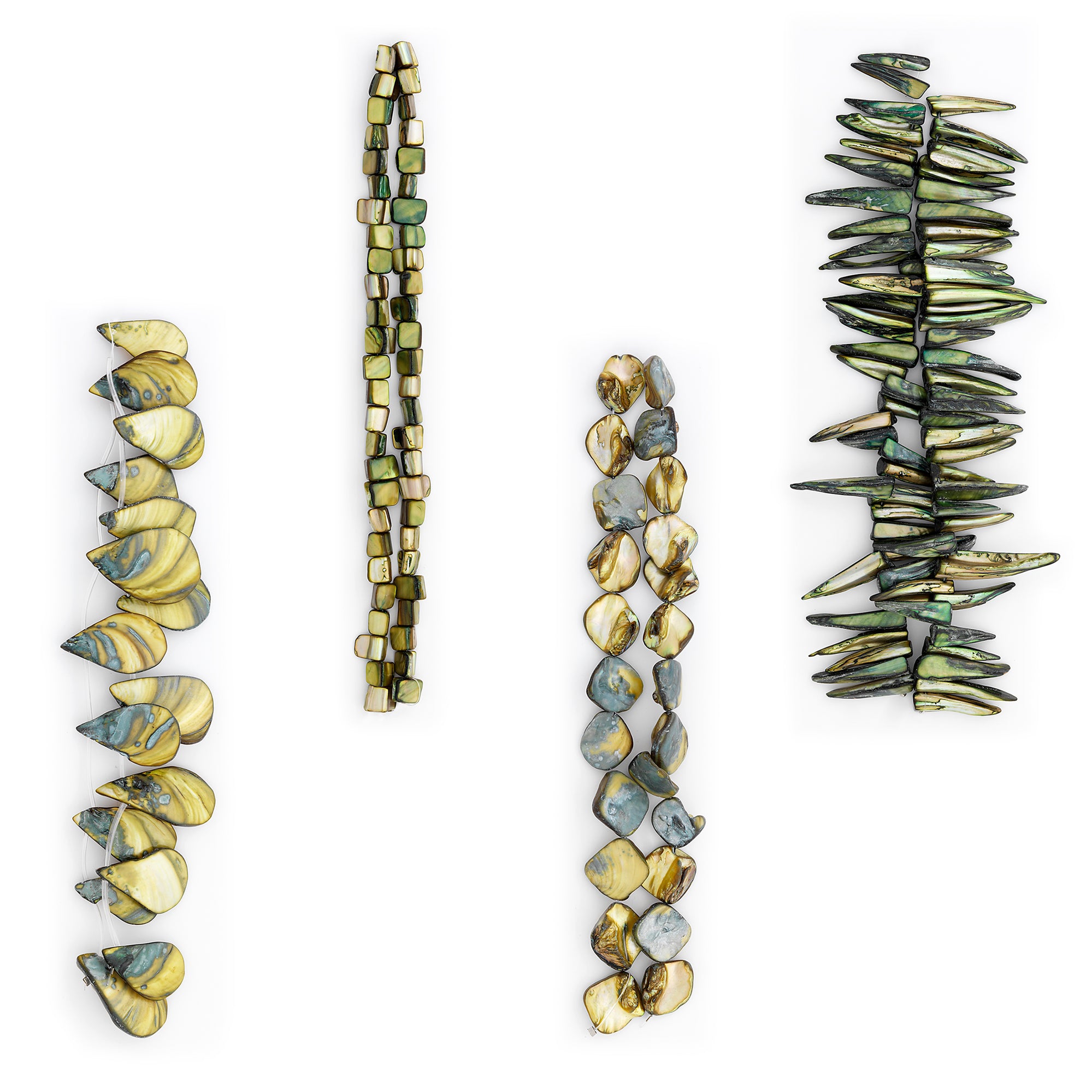 Clementine Sea Shell Beads Collection Value Pack | Olive - Green Jewelry Beads