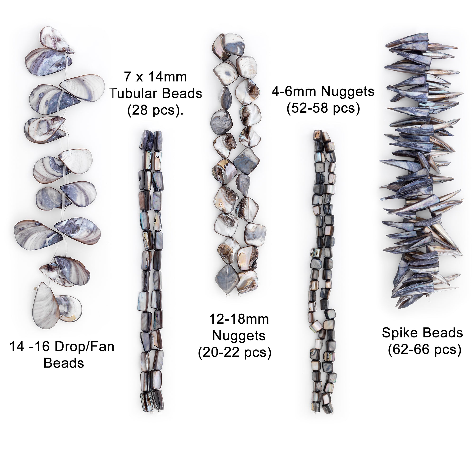 Astrid Sea Shell Beads Collection Value Pack | Gray Jewelry Beads