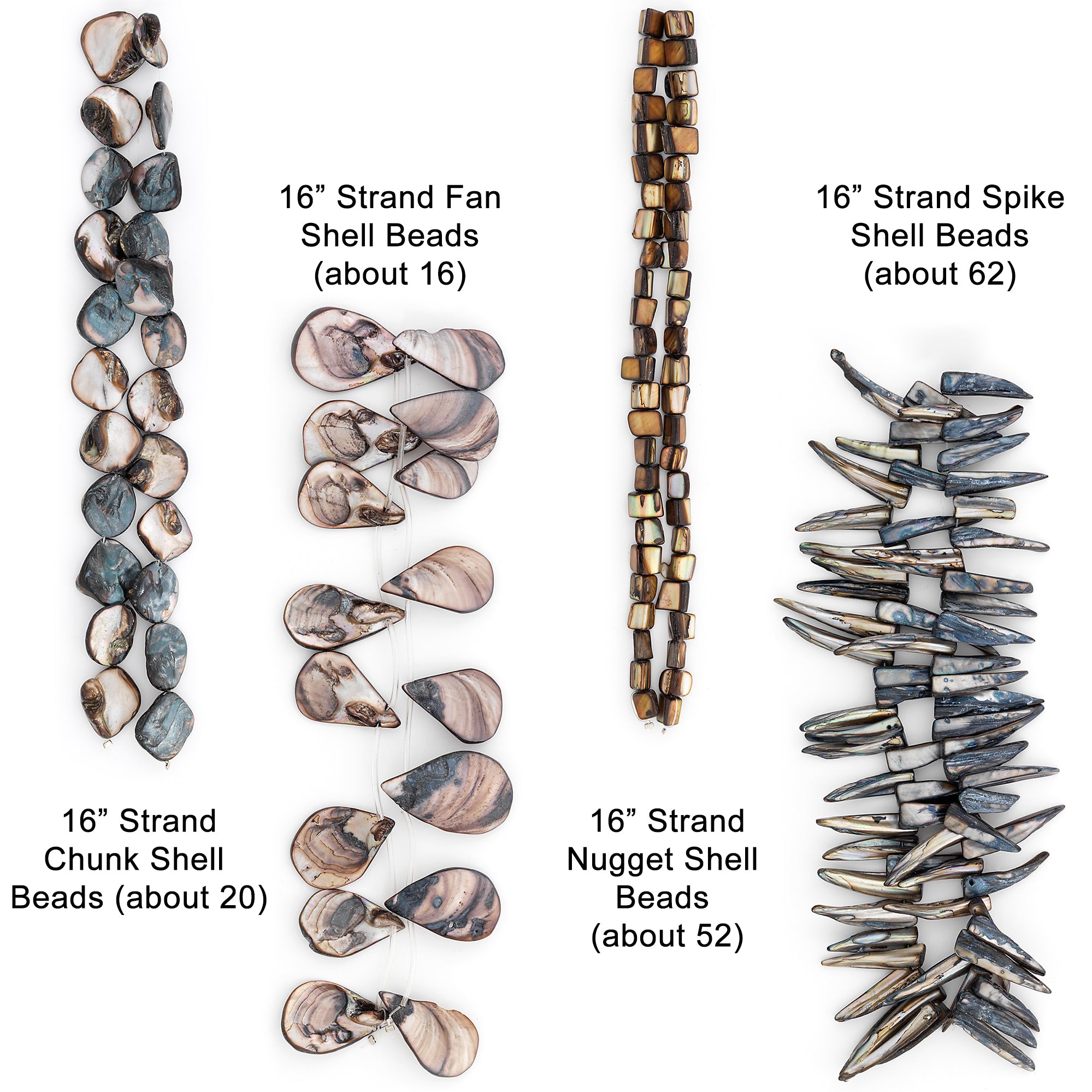 Elowen Sea Shell Beads Collection Value Pack | Slate Jewelry Beads
