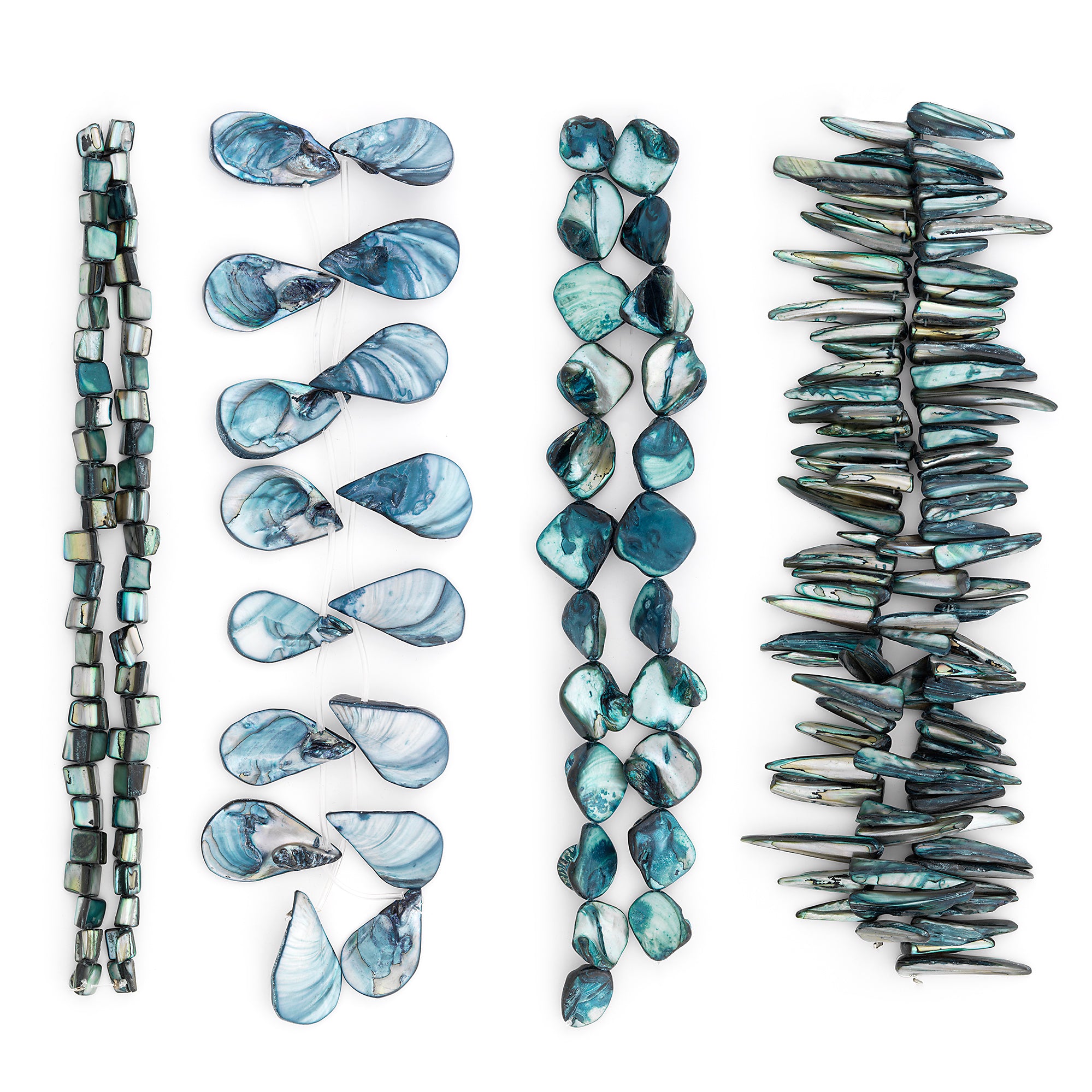 Persephone Sea Shell Beads Collection Value Pack | Blue Jewelry Beads
