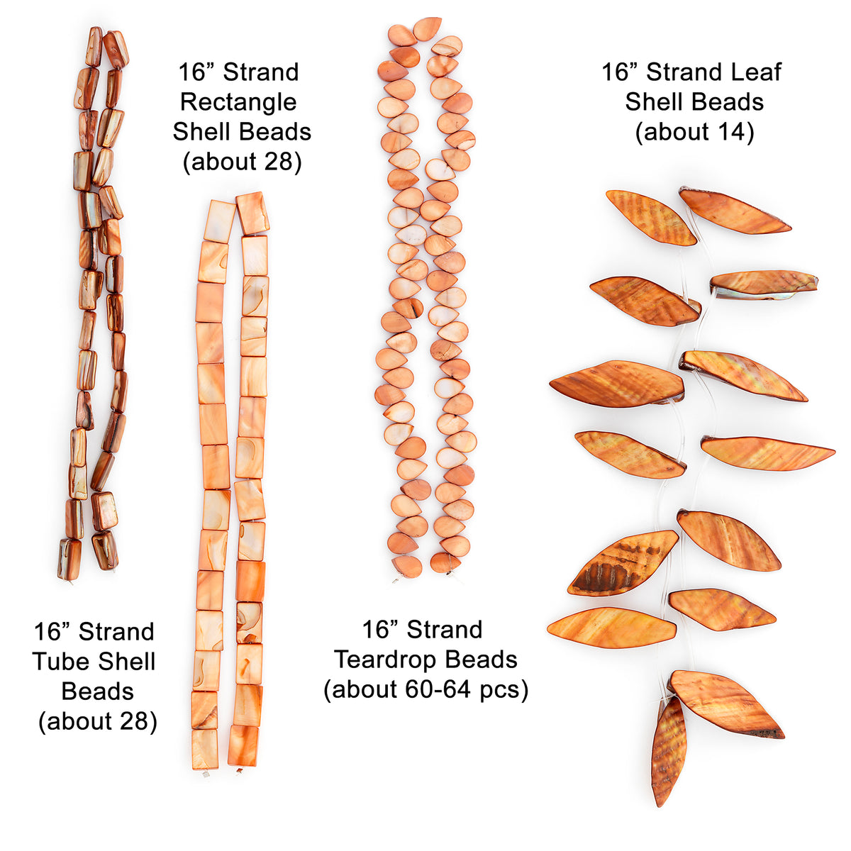 Josie Shell Beads Collection Value Pack - Beige Jewelry Beads
