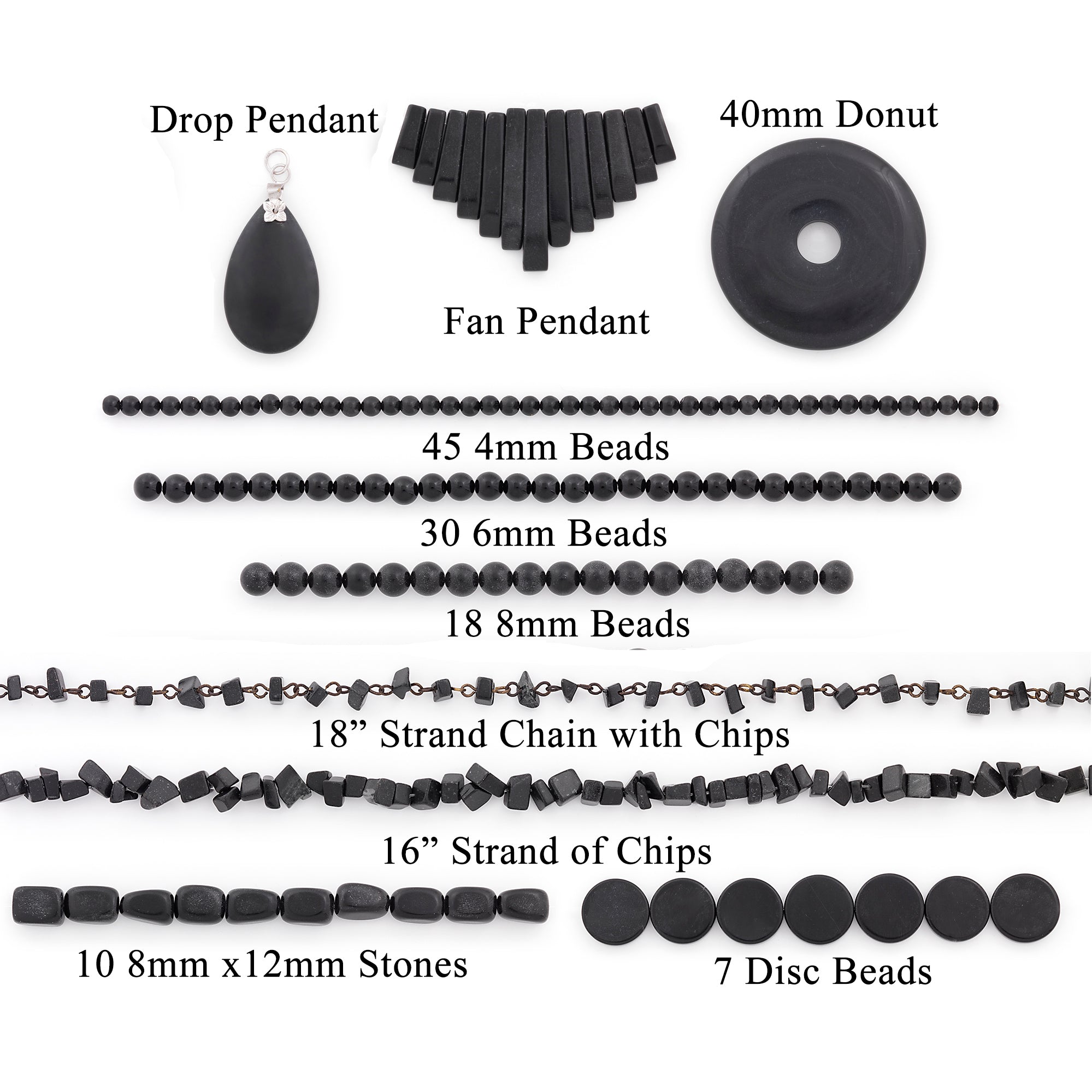 Blackstone Natural Gemstone Value Pack of Beads and Pendants Jewelry Beads