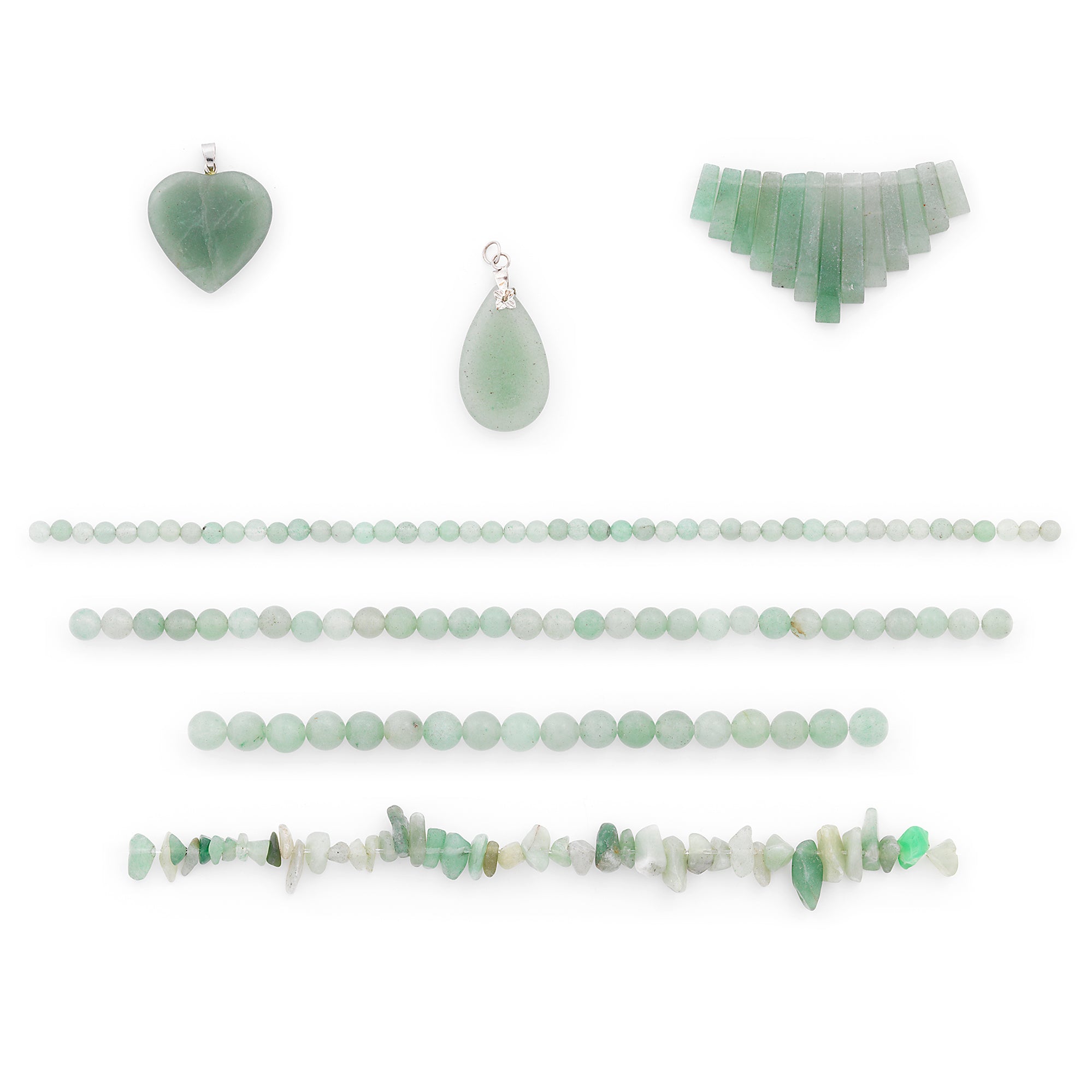 Green Aventurine Natural Gemstone Pendants and Beads Value Pack Jewelry Beads
