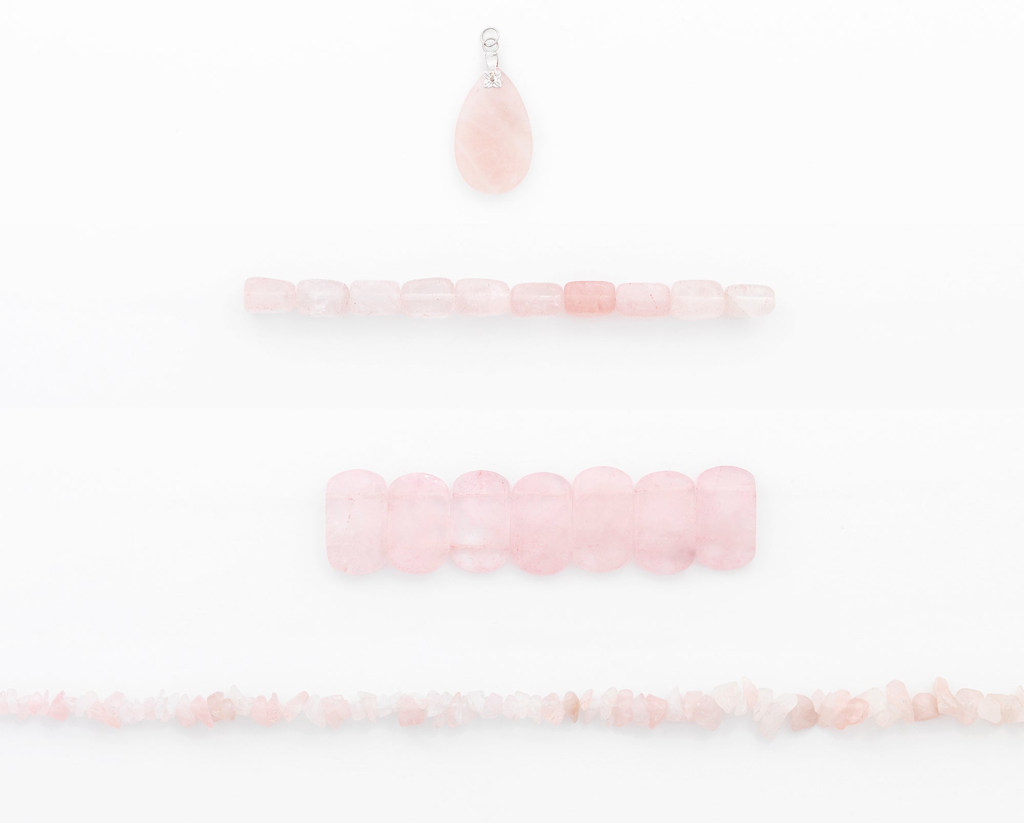 Rose Quartz Natural Gemstone Beads and Pendant Collection Value Pack B Jewelry Beads