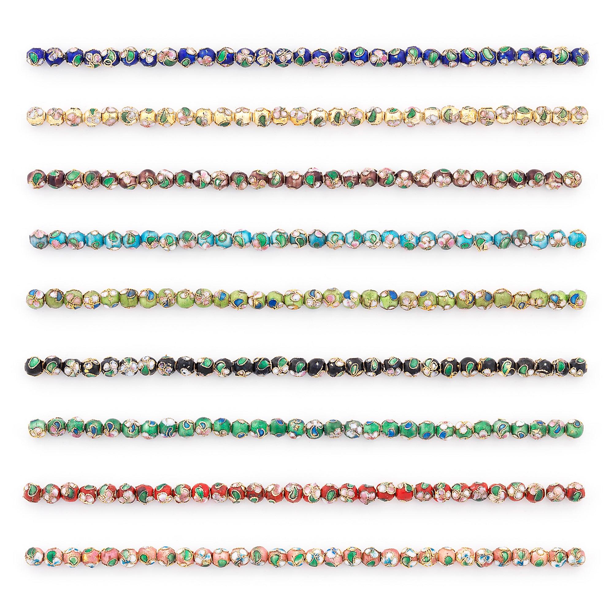 Vintage Hand Painted Classic Various Colors of Cloisonne Beads Value Pack Cloissone Beads
