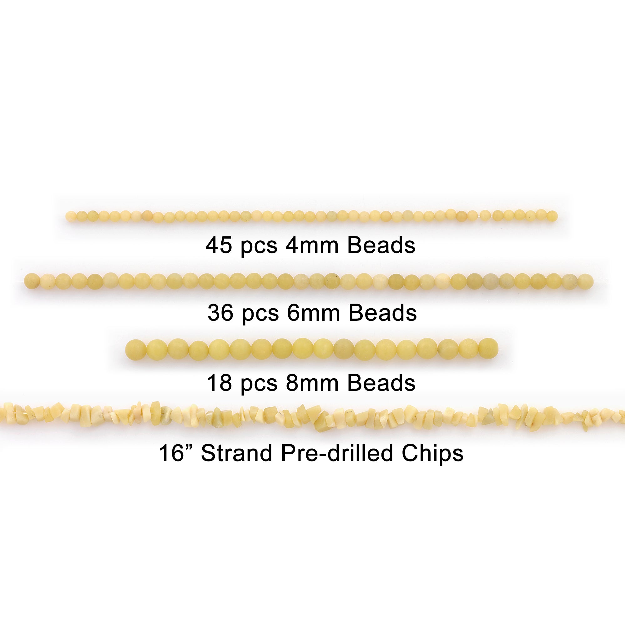 Butter Jade Natural Gemstones Beads Value Pack of about 200 Beads - Yellow Jewelry Beads