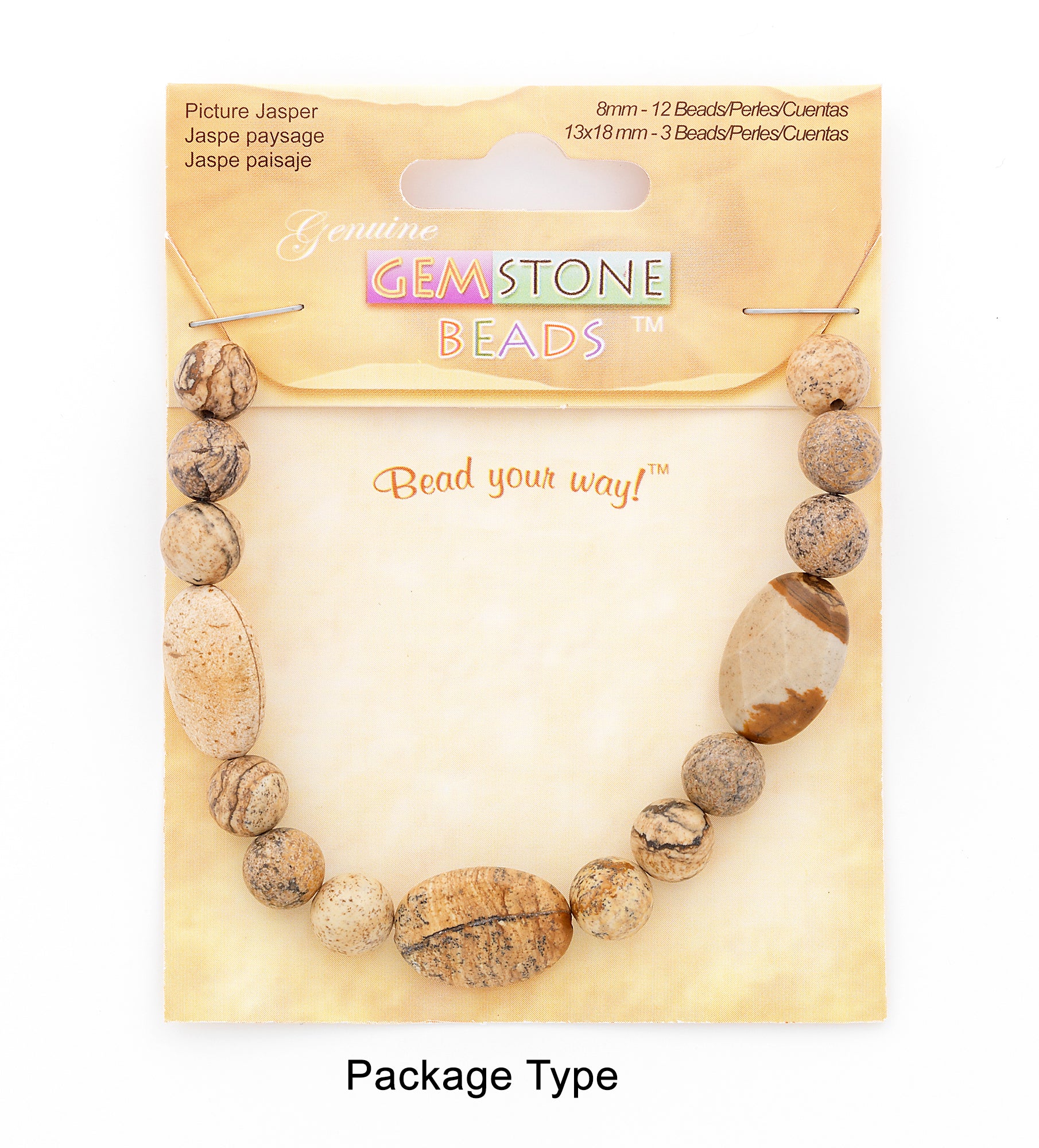 Picture Jasper Natural Gemstone Beads Collection - Brown Multi Picture Jasper Beads