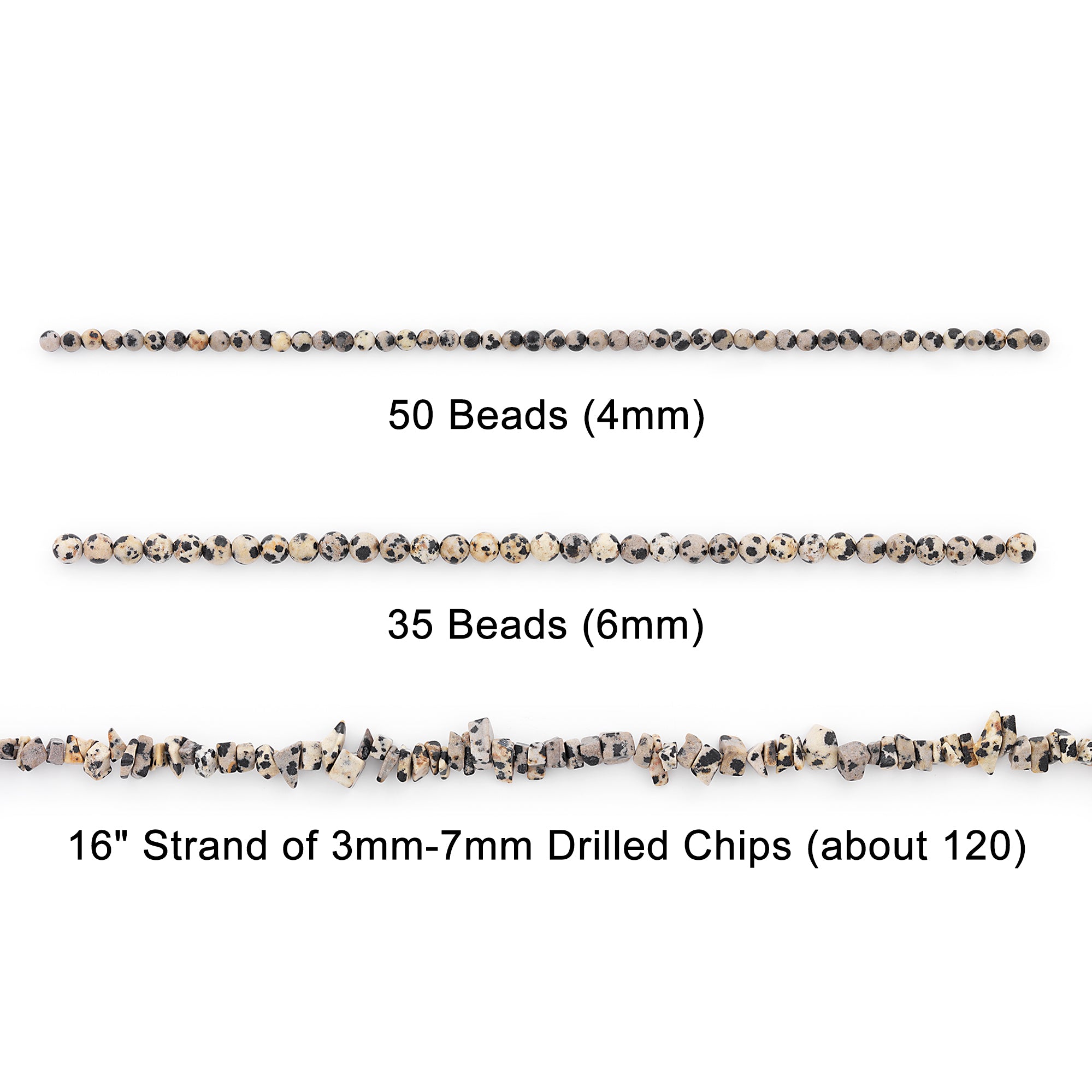 Dalmatian Jasper Natural Gemstone Beads Value Pack for Jewelry Making - Black Multi Jewelry Beads