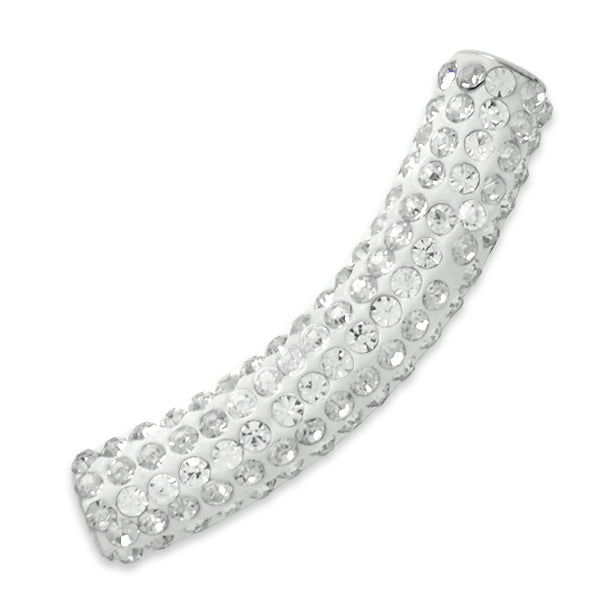 9x45mm Curved Rhinestone-Studded beads - Crystal Acrylic & Resin Beads