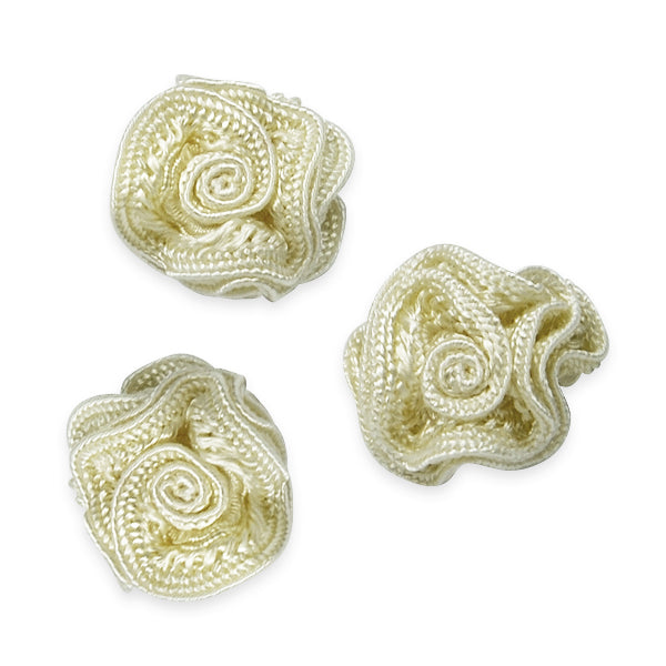 Ruffled Rosette Applique/Patch Pack of 3 Yellow Appliques