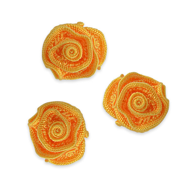 Ruffled Rosette Applique/Patch Pack of 3 Sunflower Appliques