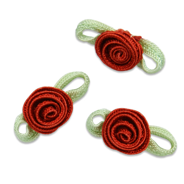 Rosette Bouquet Accent Applique/Patch Pack of 3 Red Appliques