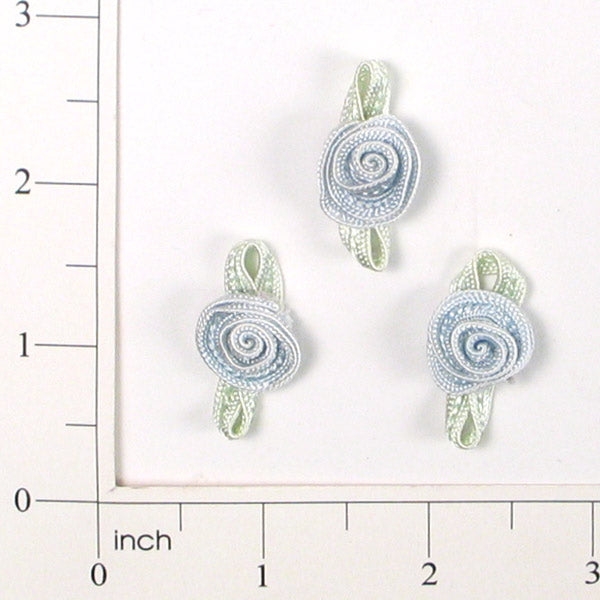 Rosette Bouquet Accent Applique/Patch Pack of 3 Light Blue Appliques