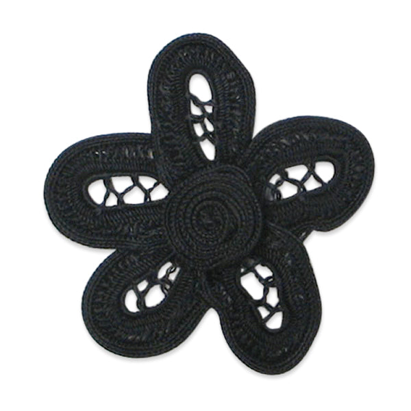 Rose Circlette Bouquet Accent Applique/Patch Black Appliques