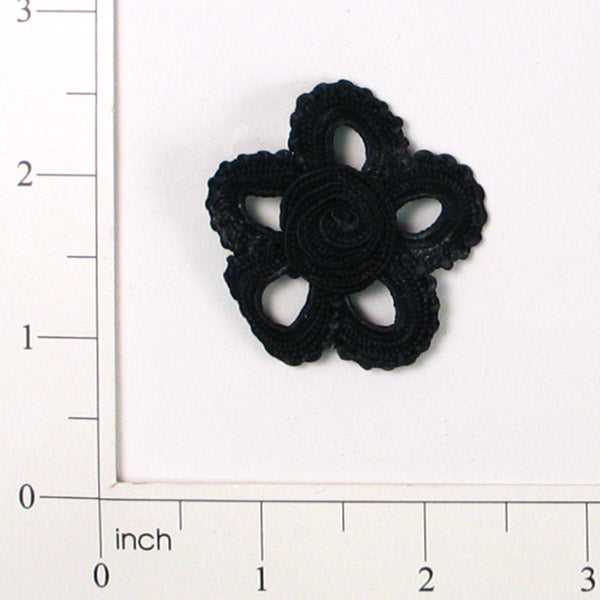 1 3/4" x 1 3/4" Rose Circlette Bouquet Accent Applique/Patch Black Appliques