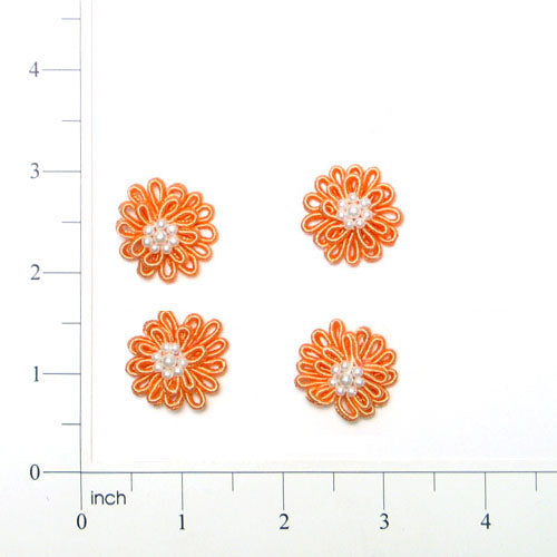 Mini Daisy Applique/Patch Pack of 4 Peach Appliques