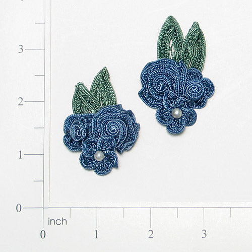 Craft Bouquet Accent Julie Applique/Patch Pack of 2 Blue Appliques