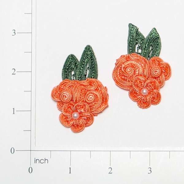 Craft Bouquet Accent Julie Applique/Patch Pack of 2 Coral Appliques