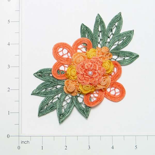 Craft Bouquet Accent Elizabeth Applique/Patch Orange Appliques