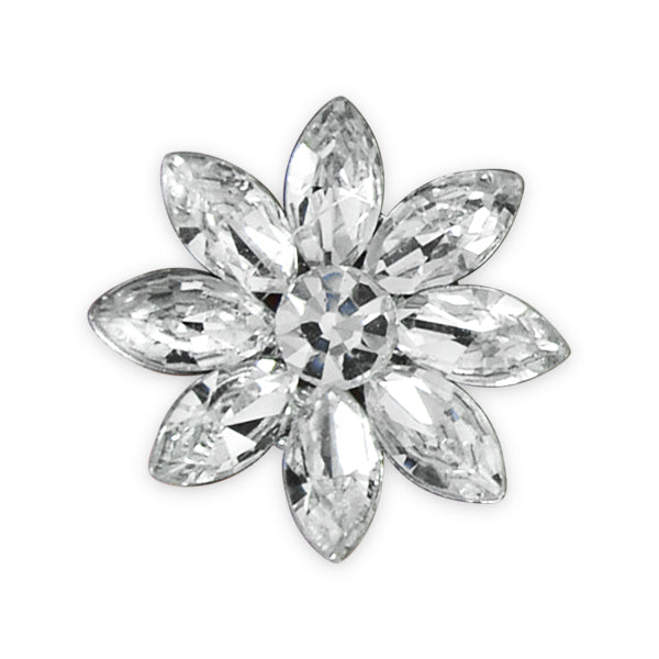 3/4" Rhinestone Floret Button - Crystal Buttons & Closures