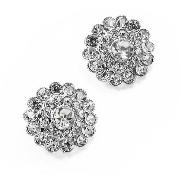 22mm Khia Rhinestone Button Pk/2 - Crystal Buttons & Closures